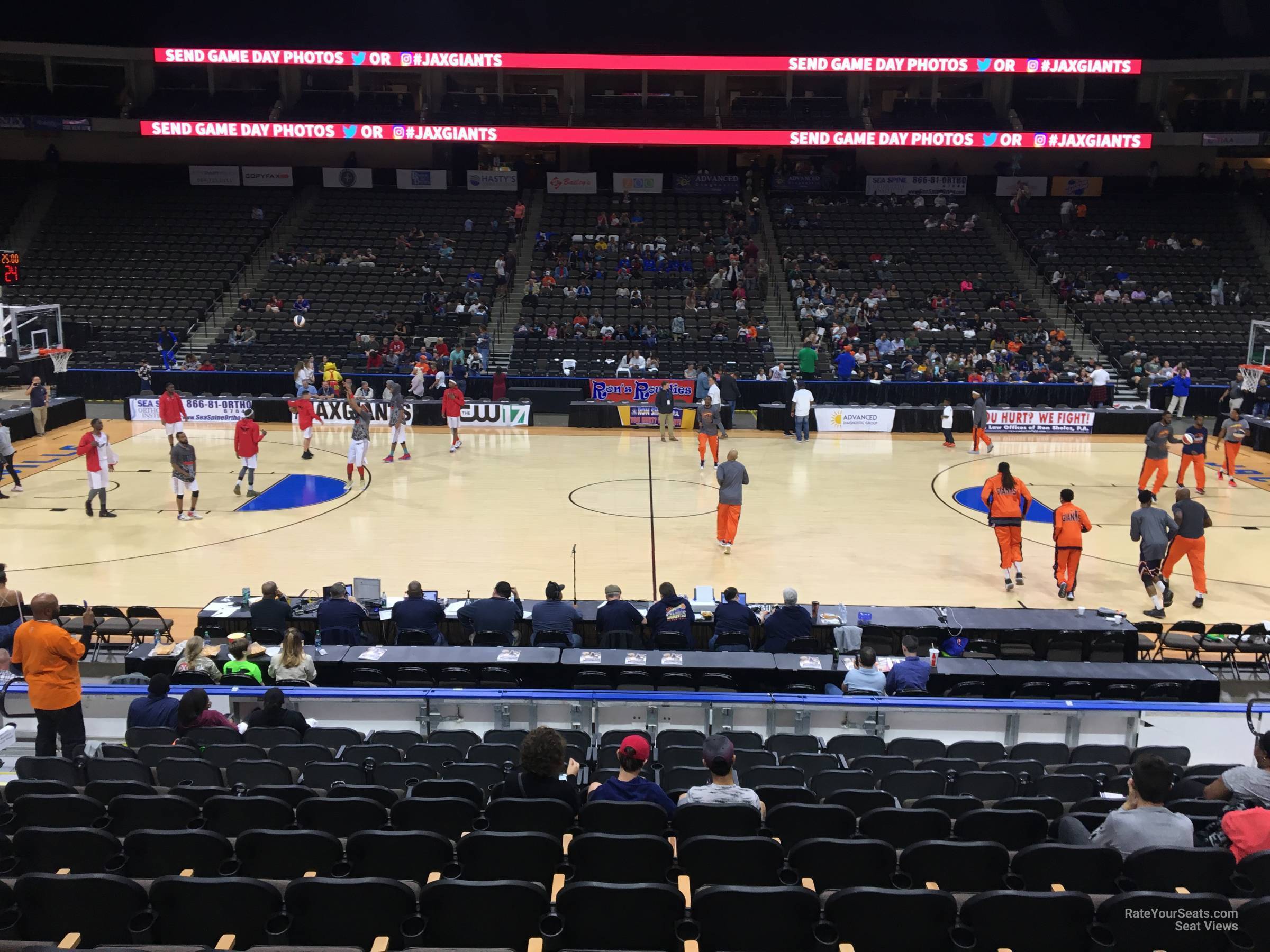 section 114, row l seat view  for basketball - vystar veterans memorial arena