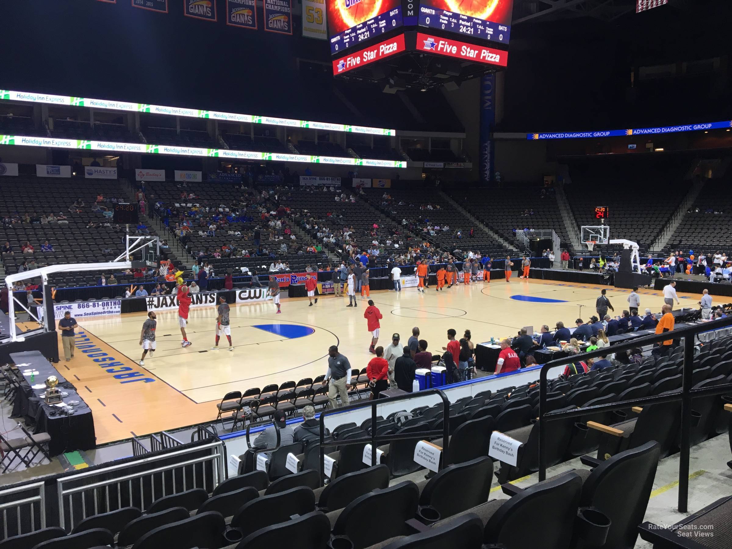 section 116, row l seat view  for basketball - vystar veterans memorial arena
