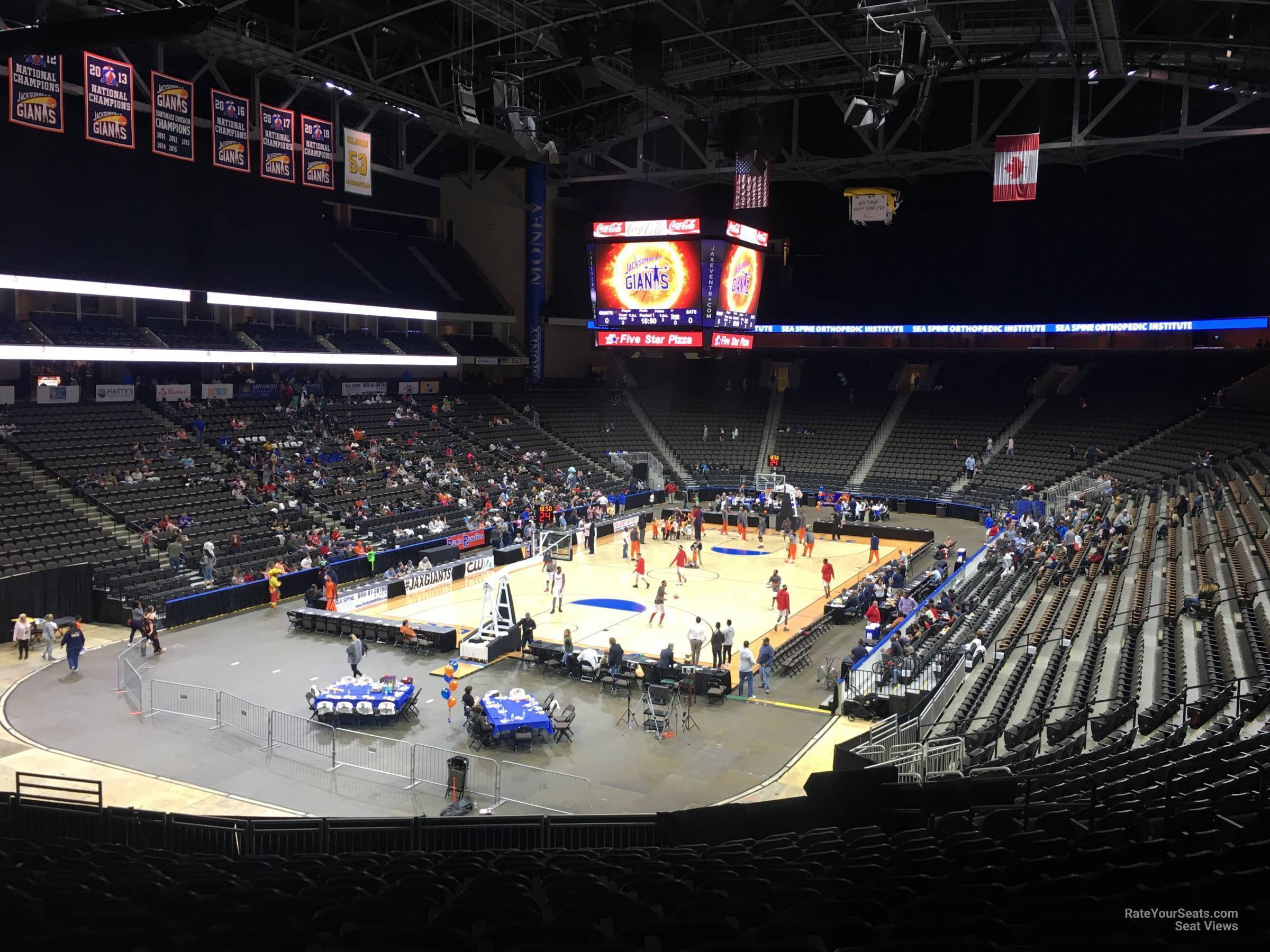 section 118, row cc seat view  for basketball - vystar veterans memorial arena