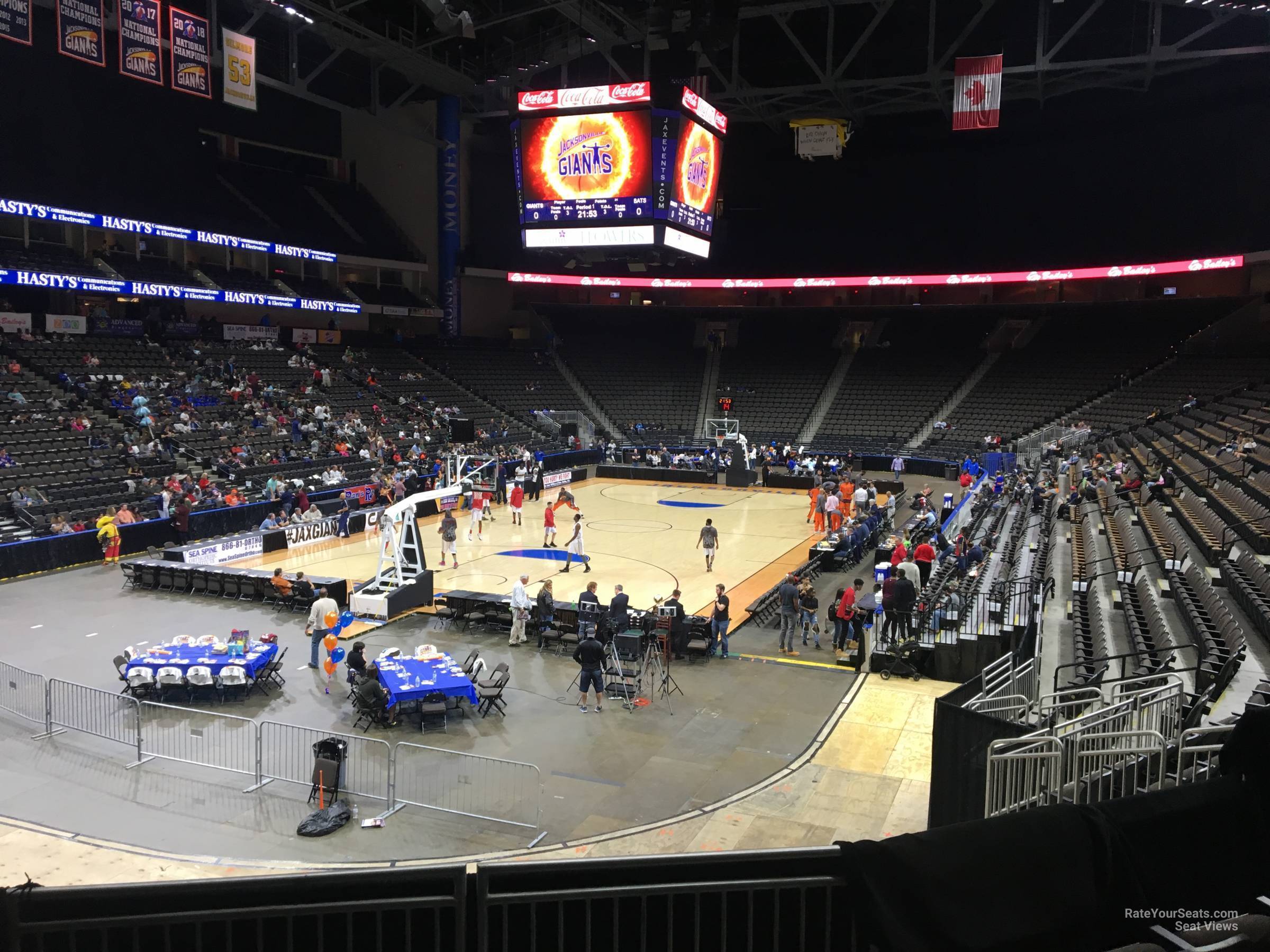 section 118, row s seat view  for basketball - vystar veterans memorial arena