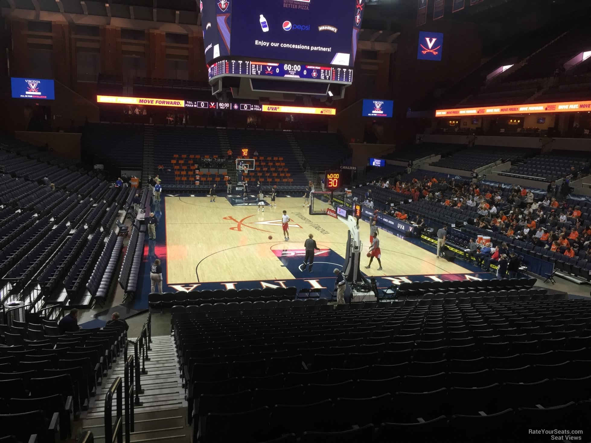 section 109, row v seat view  - john paul jones arena