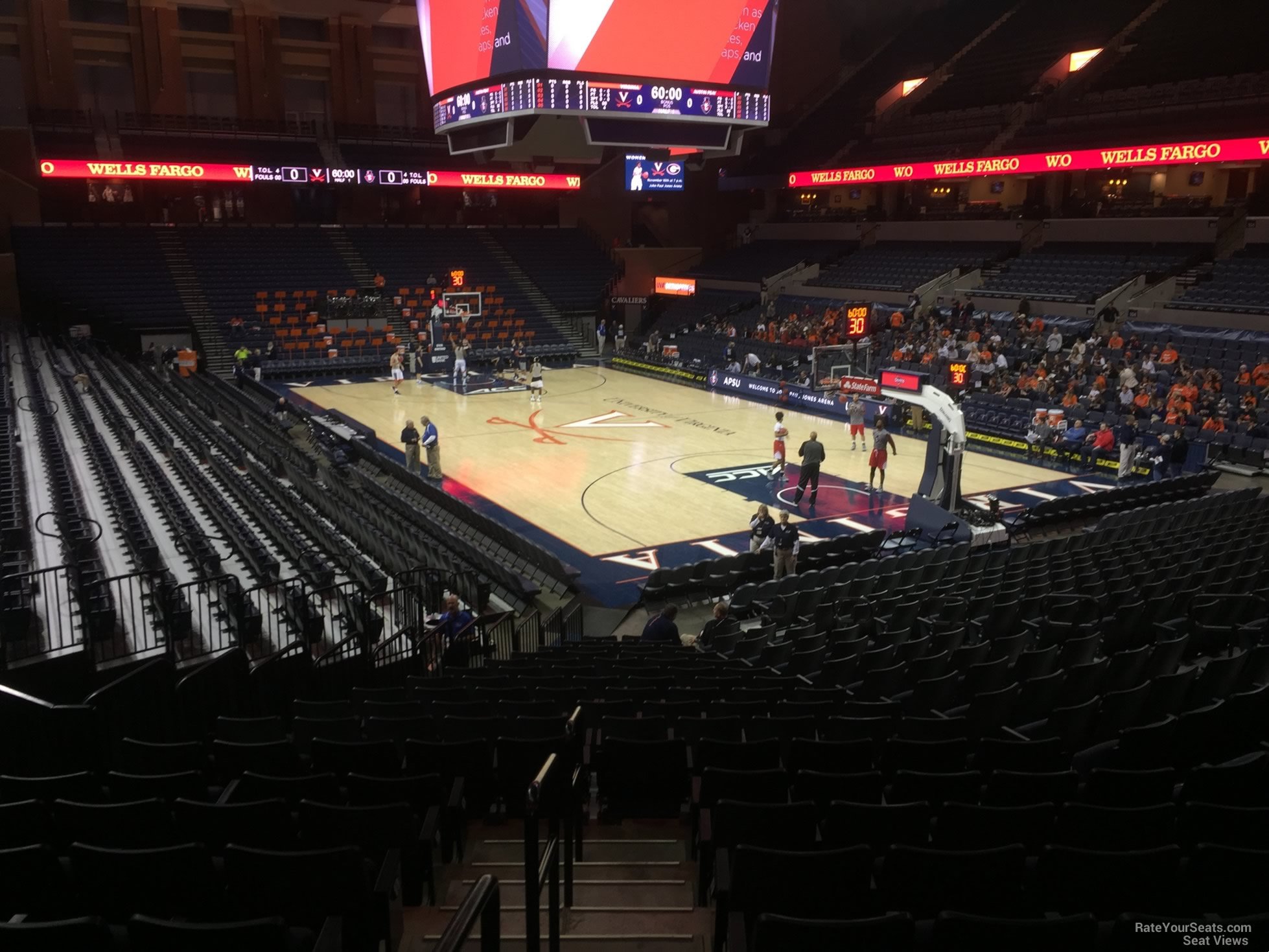 section 110, row v seat view  - john paul jones arena