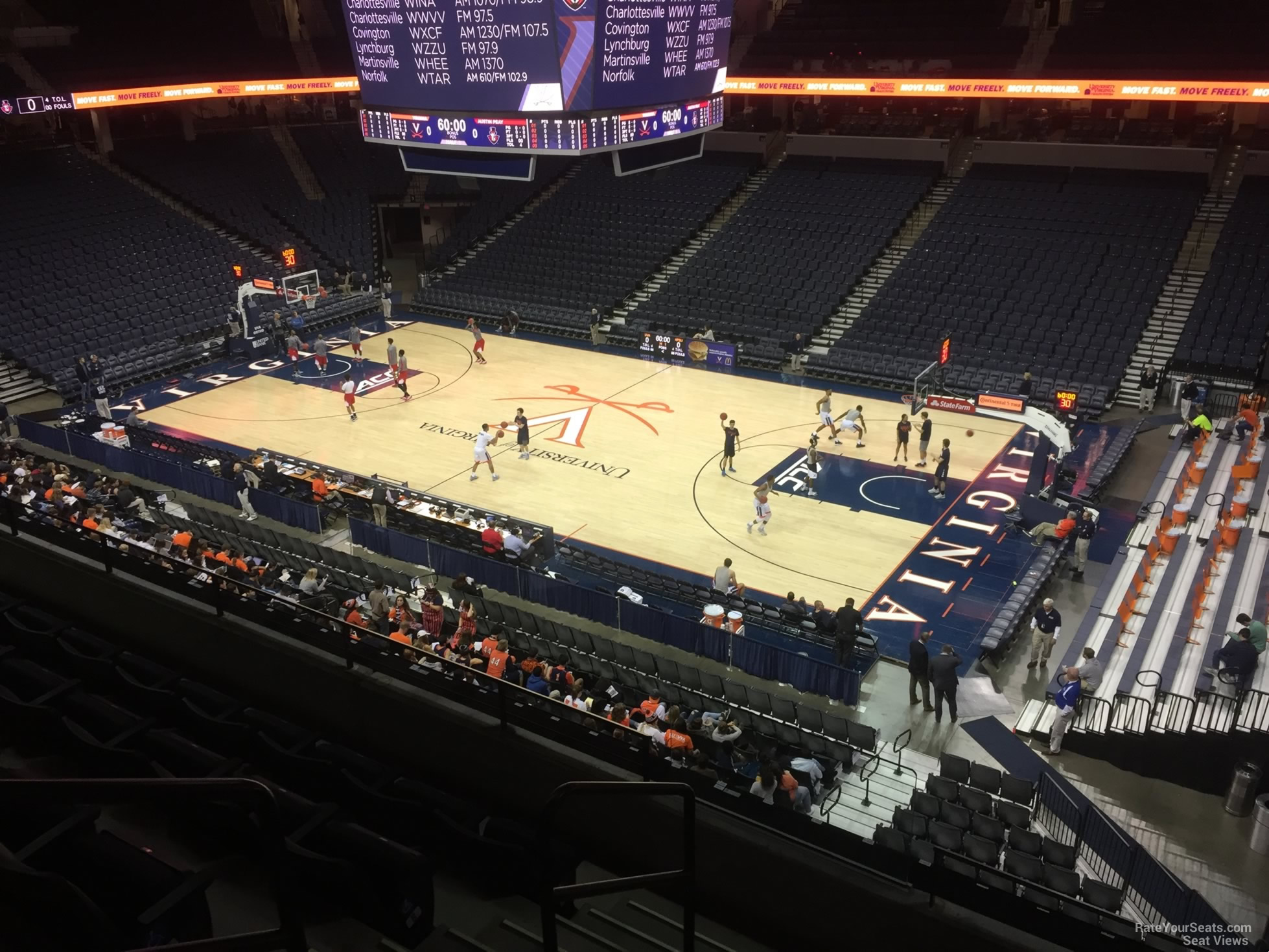 section 301, row e seat view  for basketball - john paul jones arena