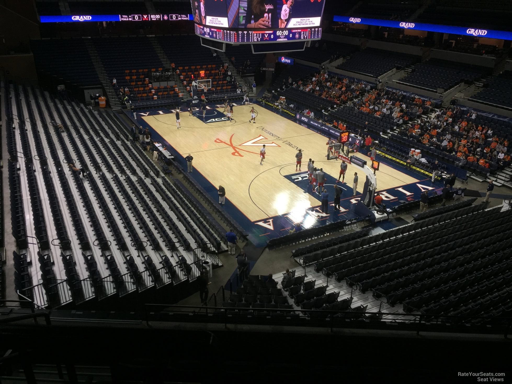 section 310, row e seat view  for basketball - john paul jones arena