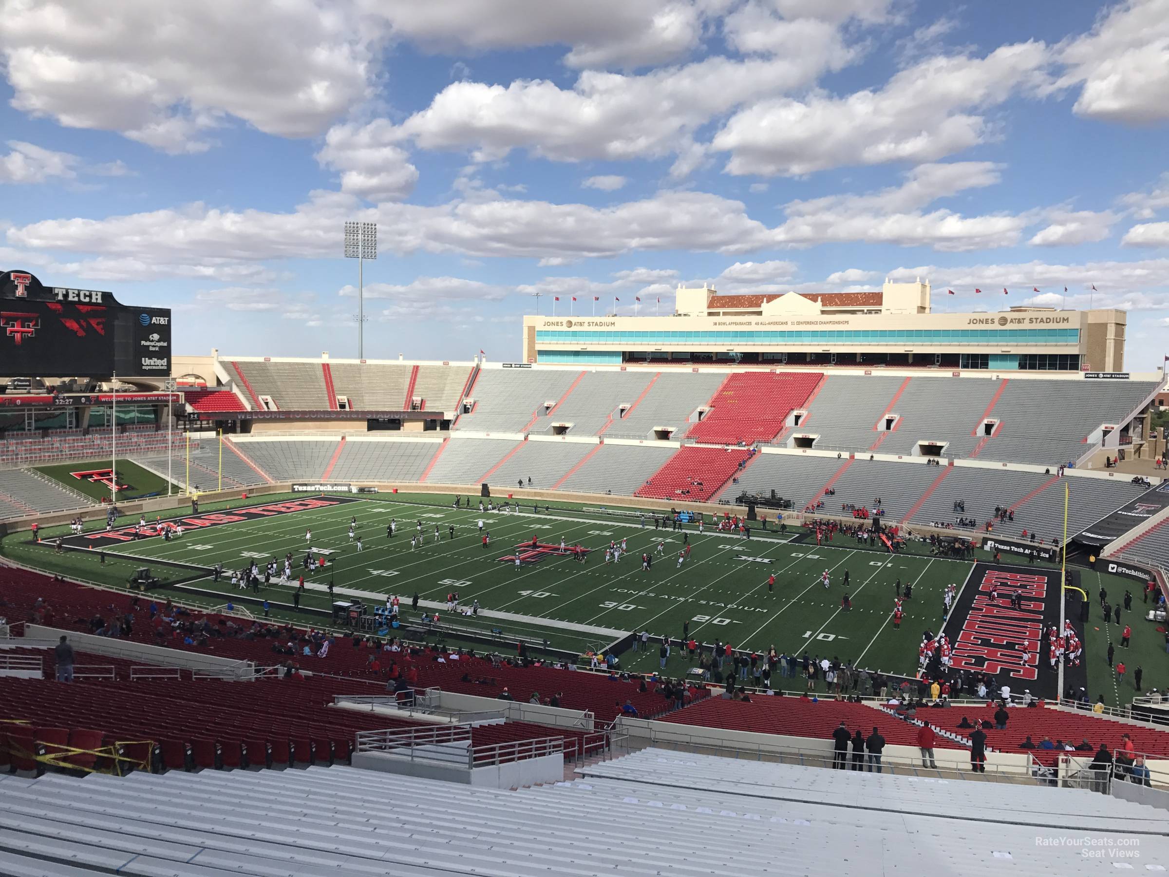 section 102, row 50 seat view  for football - jones at&t stadium