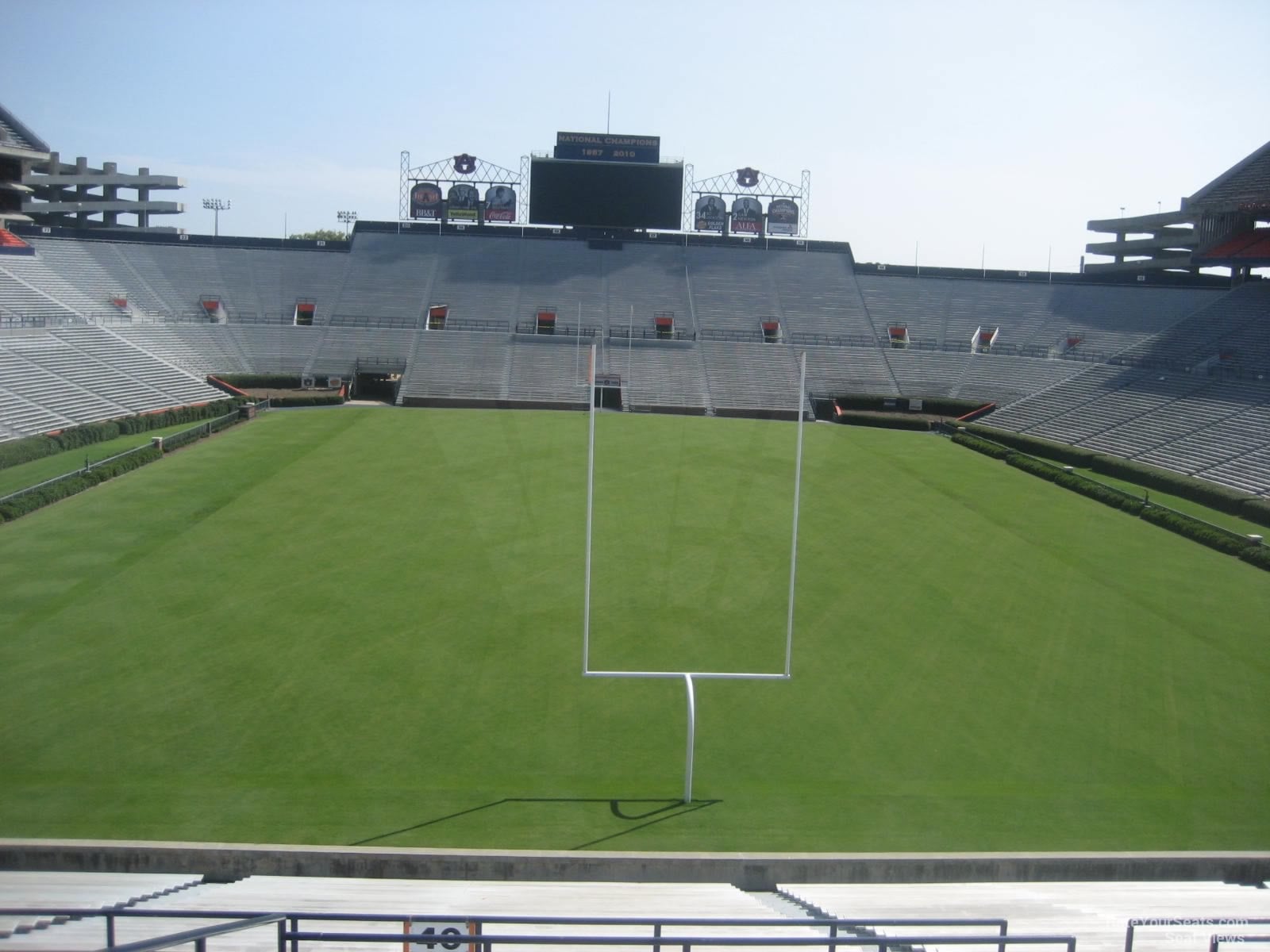 section 40, row 40 seat view  for football - jordan-hare stadium