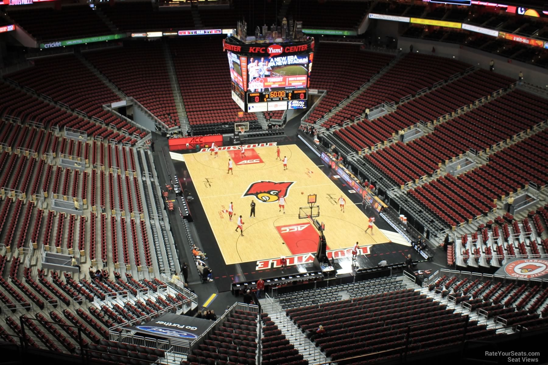 section 302, row j seat view  for basketball - kfc yum! center