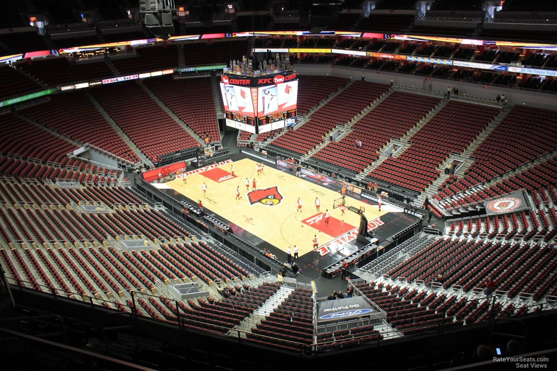 section 304, row j seat view  for basketball - kfc yum! center