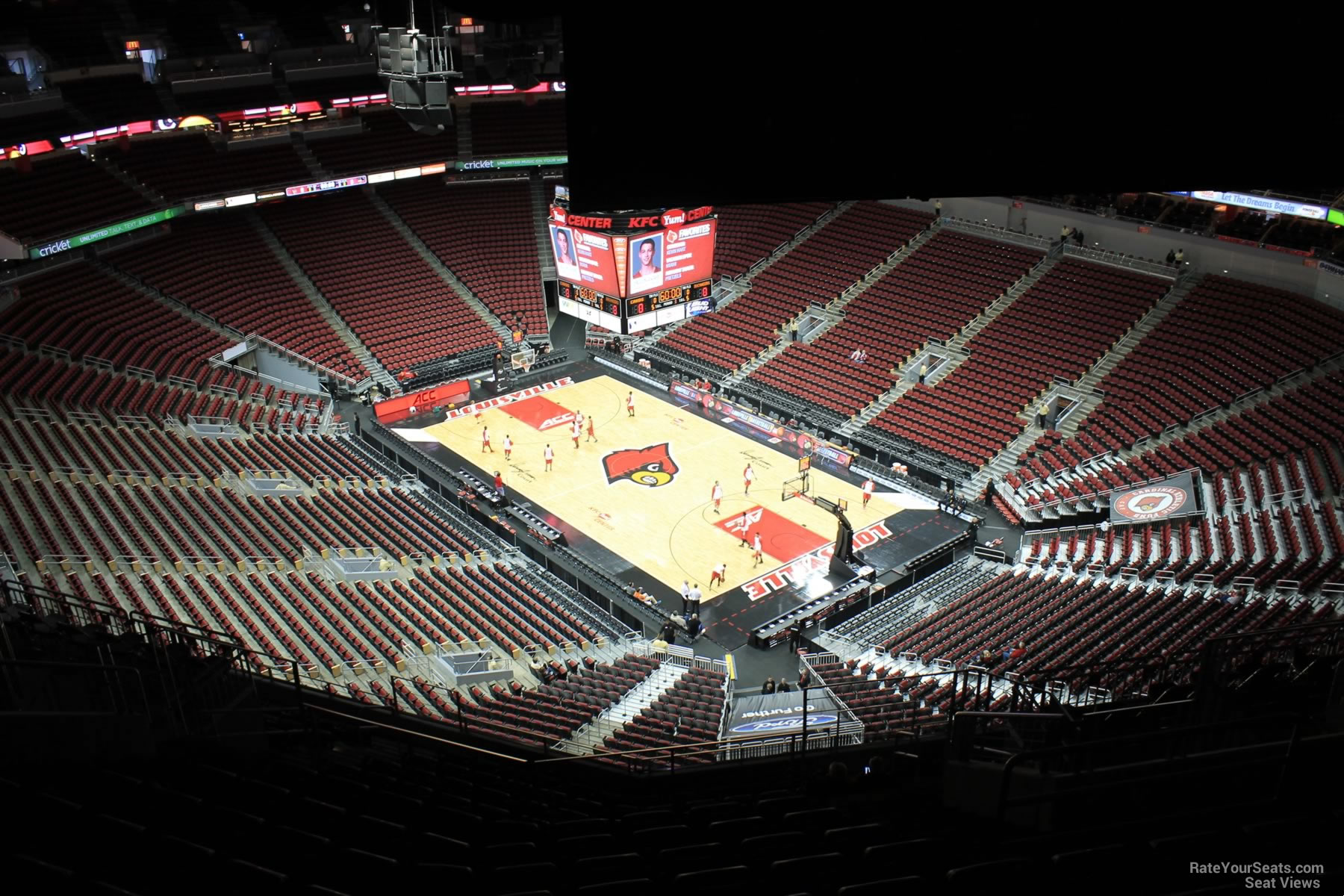 section 304, row r seat view  for basketball - kfc yum! center