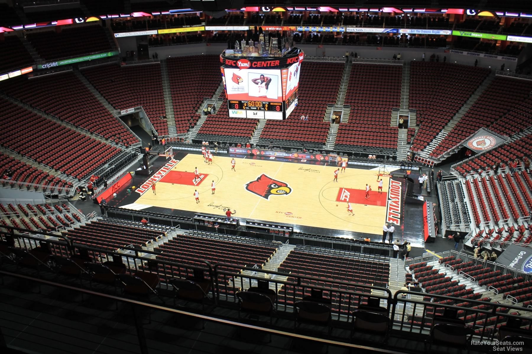 section 307, row j seat view  for basketball - kfc yum! center