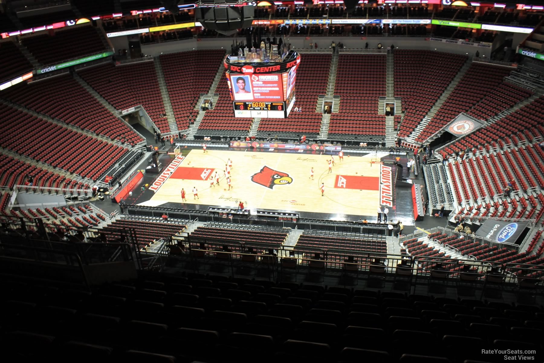 section 307, row r seat view  for basketball - kfc yum! center