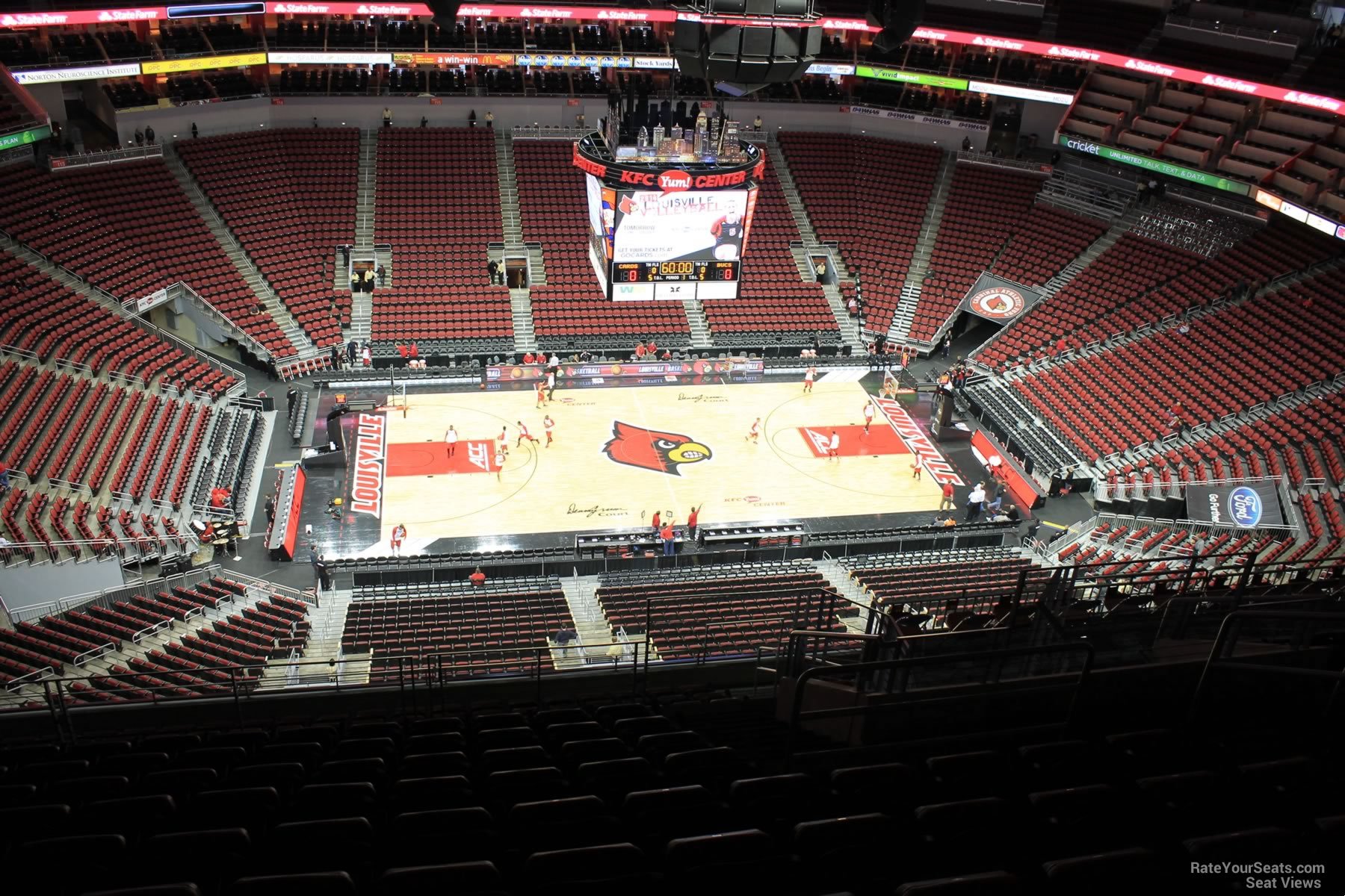 section 309, row r seat view  for basketball - kfc yum! center