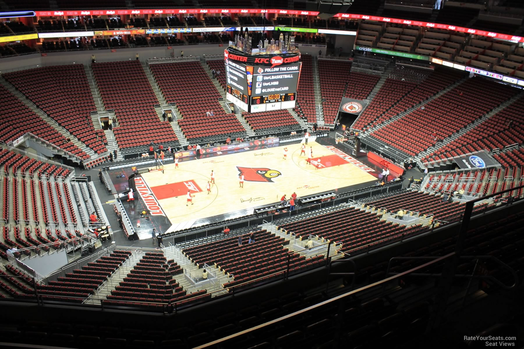section 310, row j seat view  for basketball - kfc yum! center