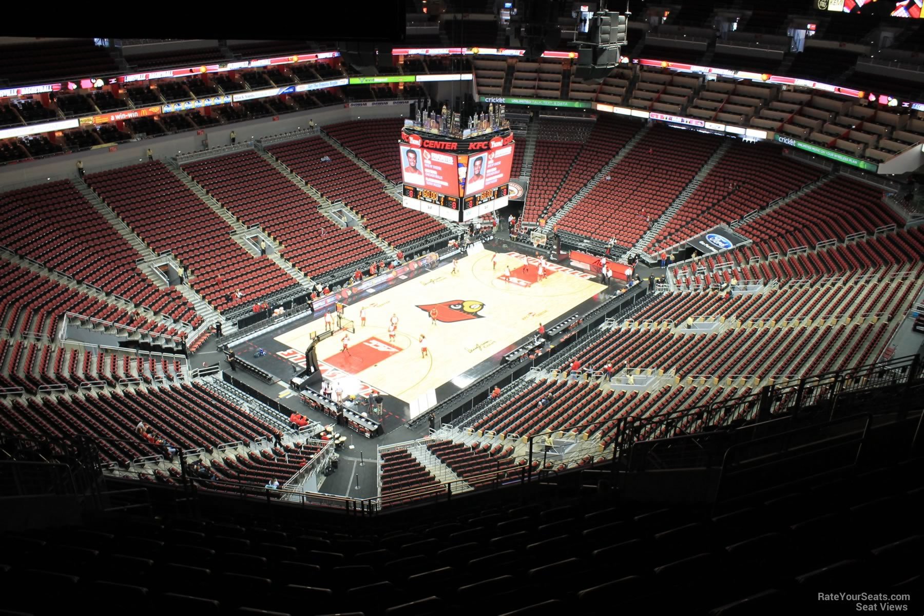 section 312, row r seat view  for basketball - kfc yum! center