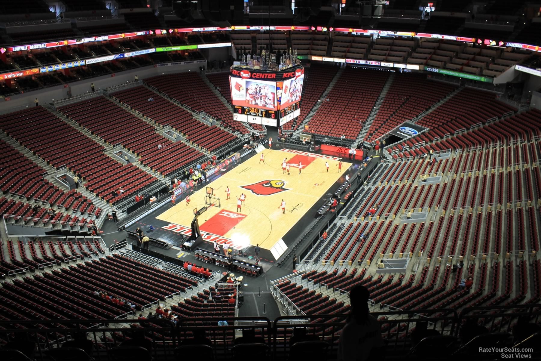 section 313, row j seat view  for basketball - kfc yum! center