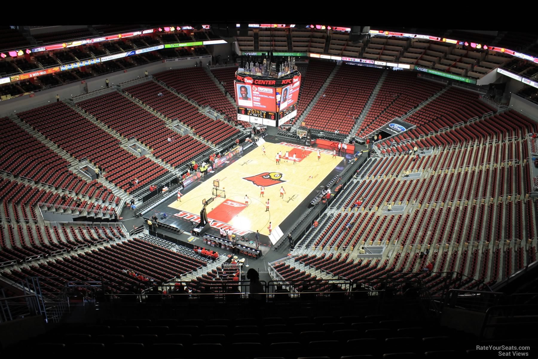 section 313, row r seat view  for basketball - kfc yum! center