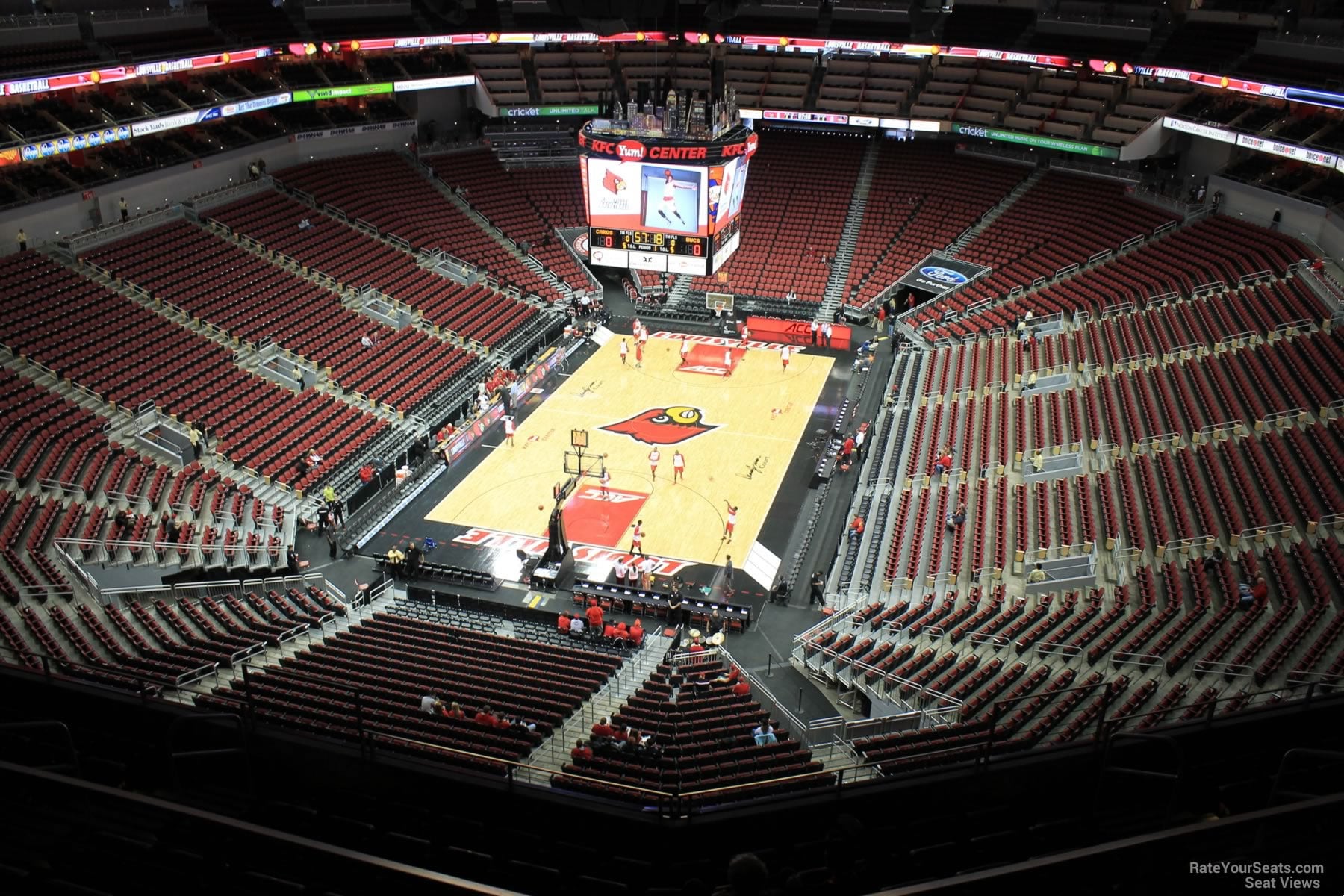 section 314, row j seat view  for basketball - kfc yum! center