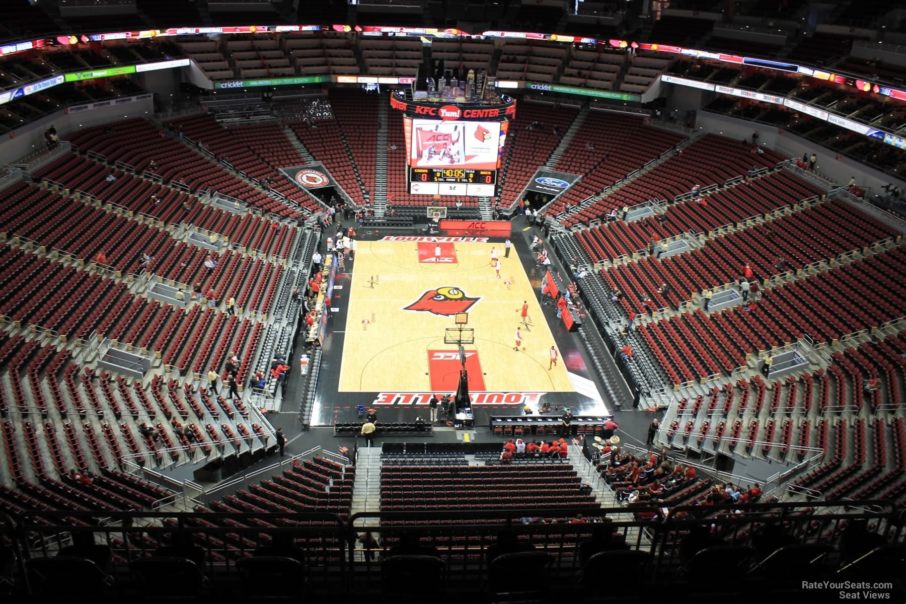 section 316, row j seat view  for basketball - kfc yum! center