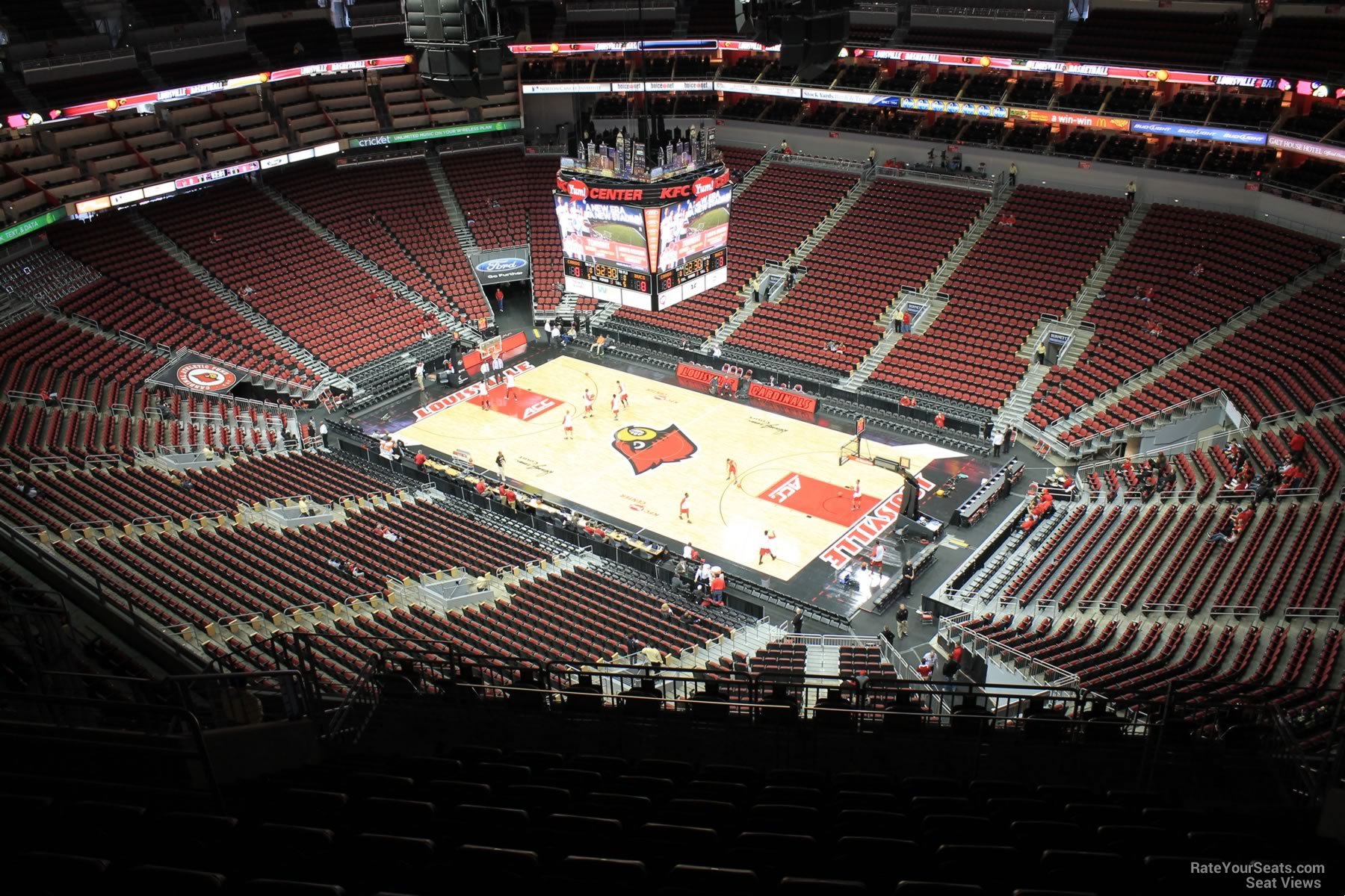 section 320, row r seat view  for basketball - kfc yum! center