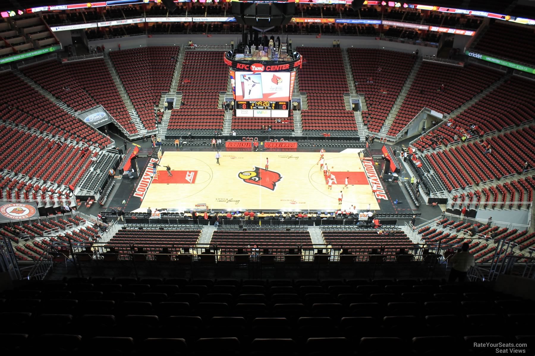 section 323, row r seat view  for basketball - kfc yum! center
