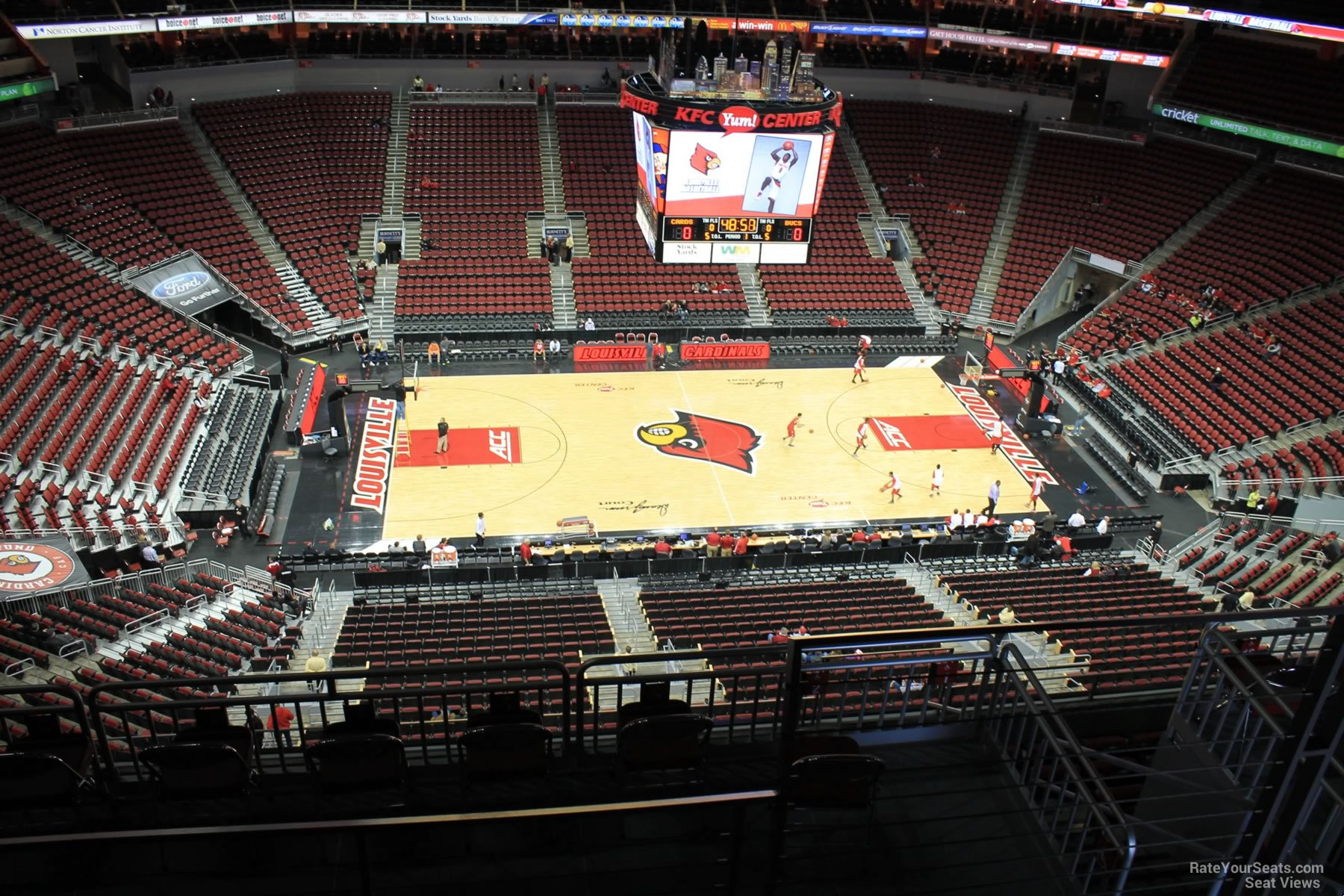 section 324, row j seat view  for basketball - kfc yum! center