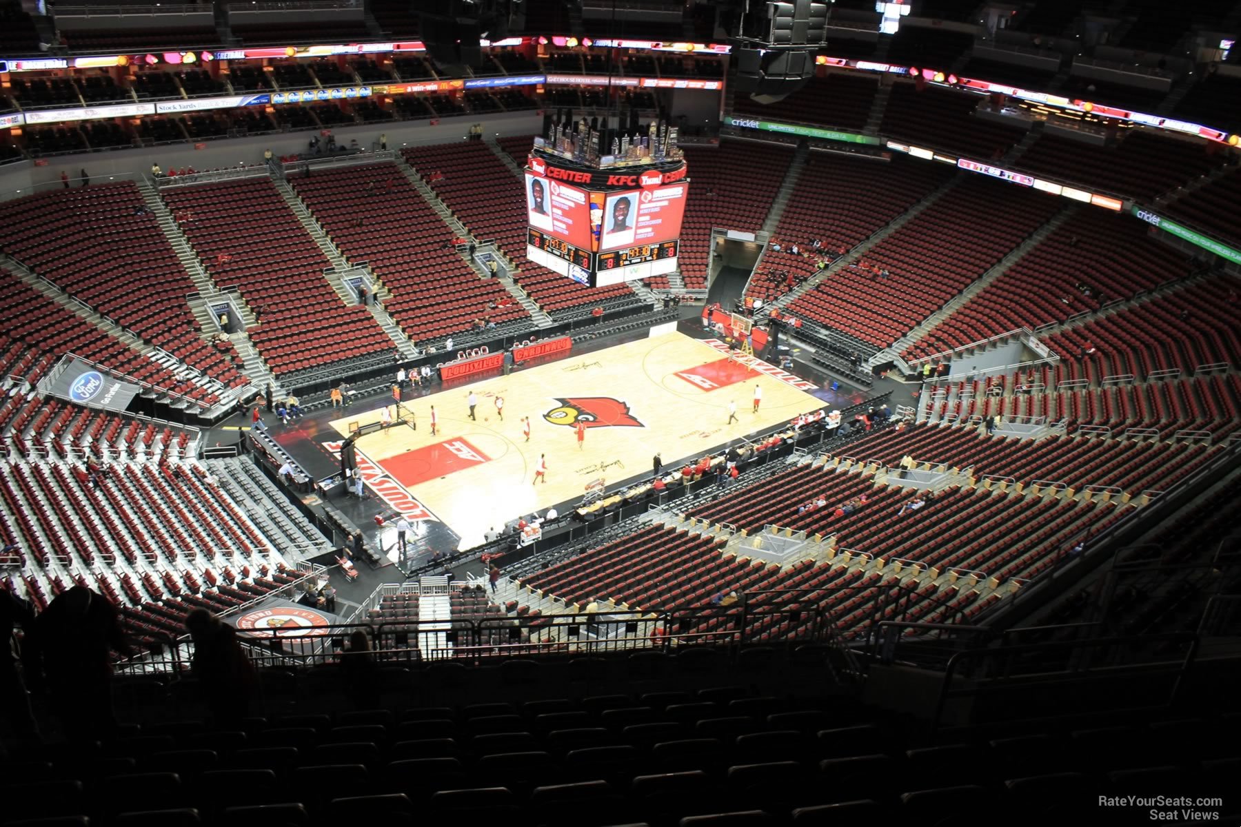 section 326, row r seat view  for basketball - kfc yum! center