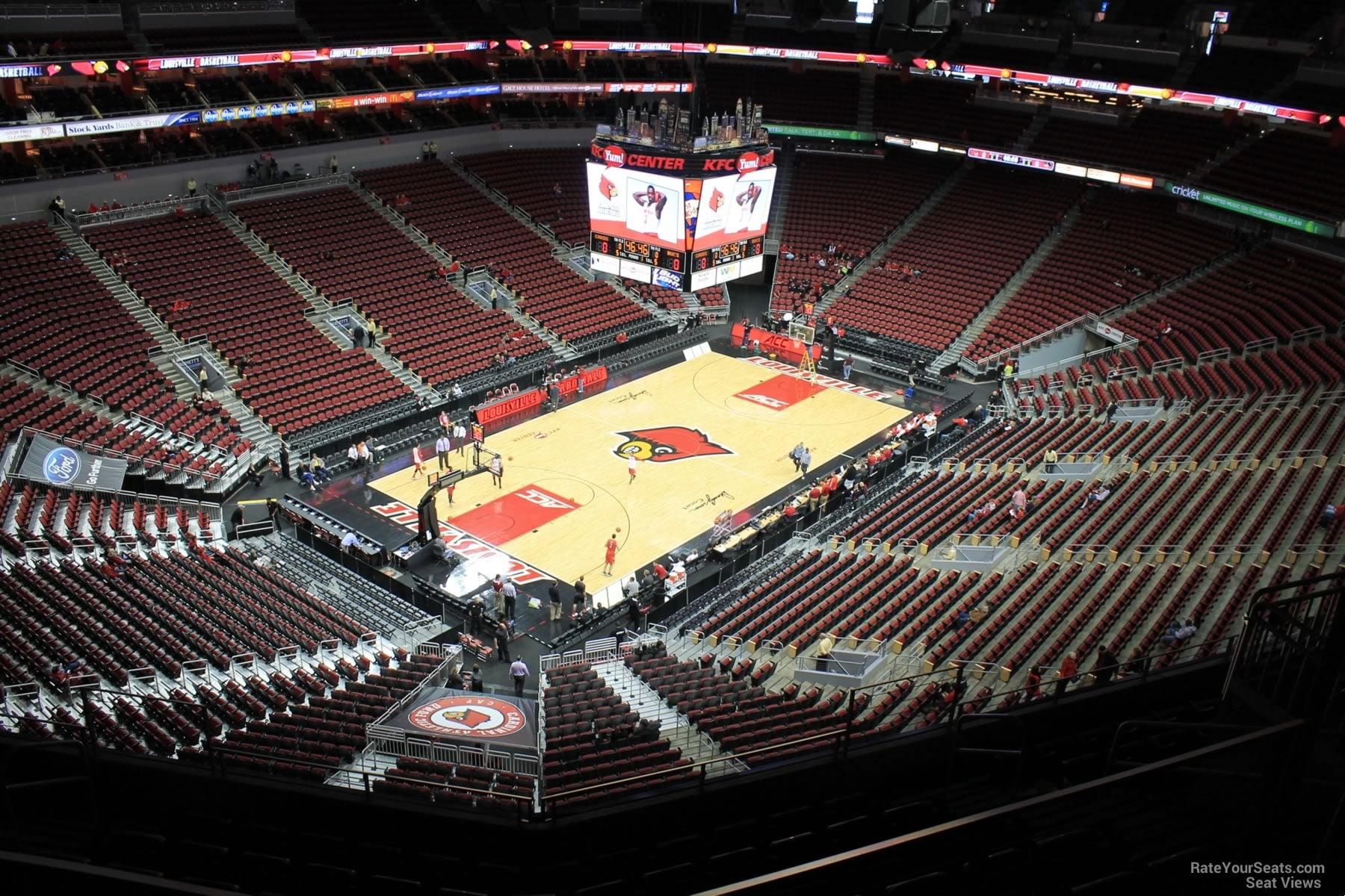 section 327, row j seat view  for basketball - kfc yum! center