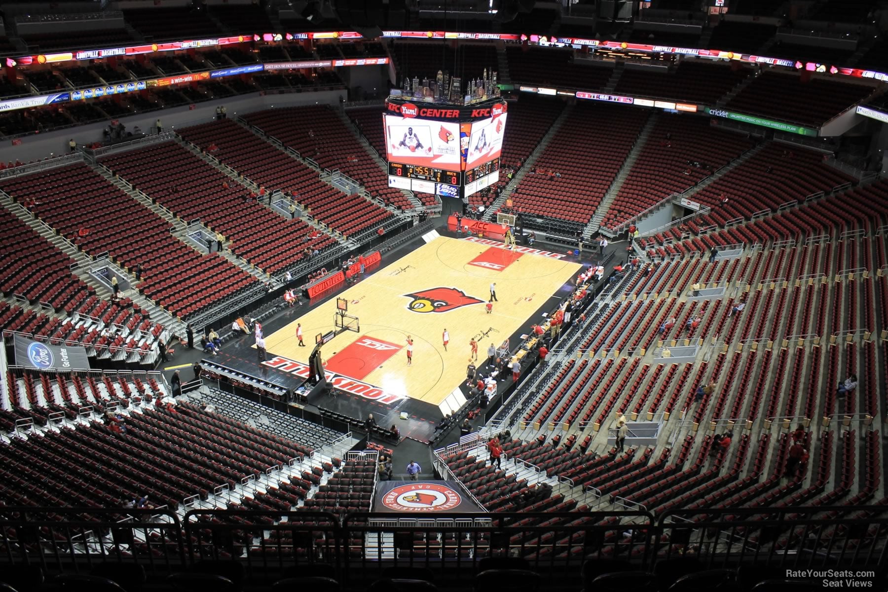 section 328, row j seat view  for basketball - kfc yum! center