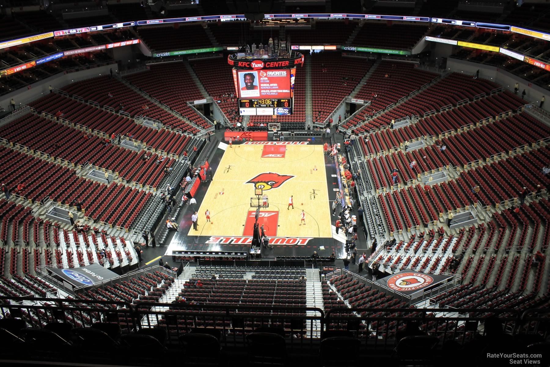 section 330, row j seat view  for basketball - kfc yum! center