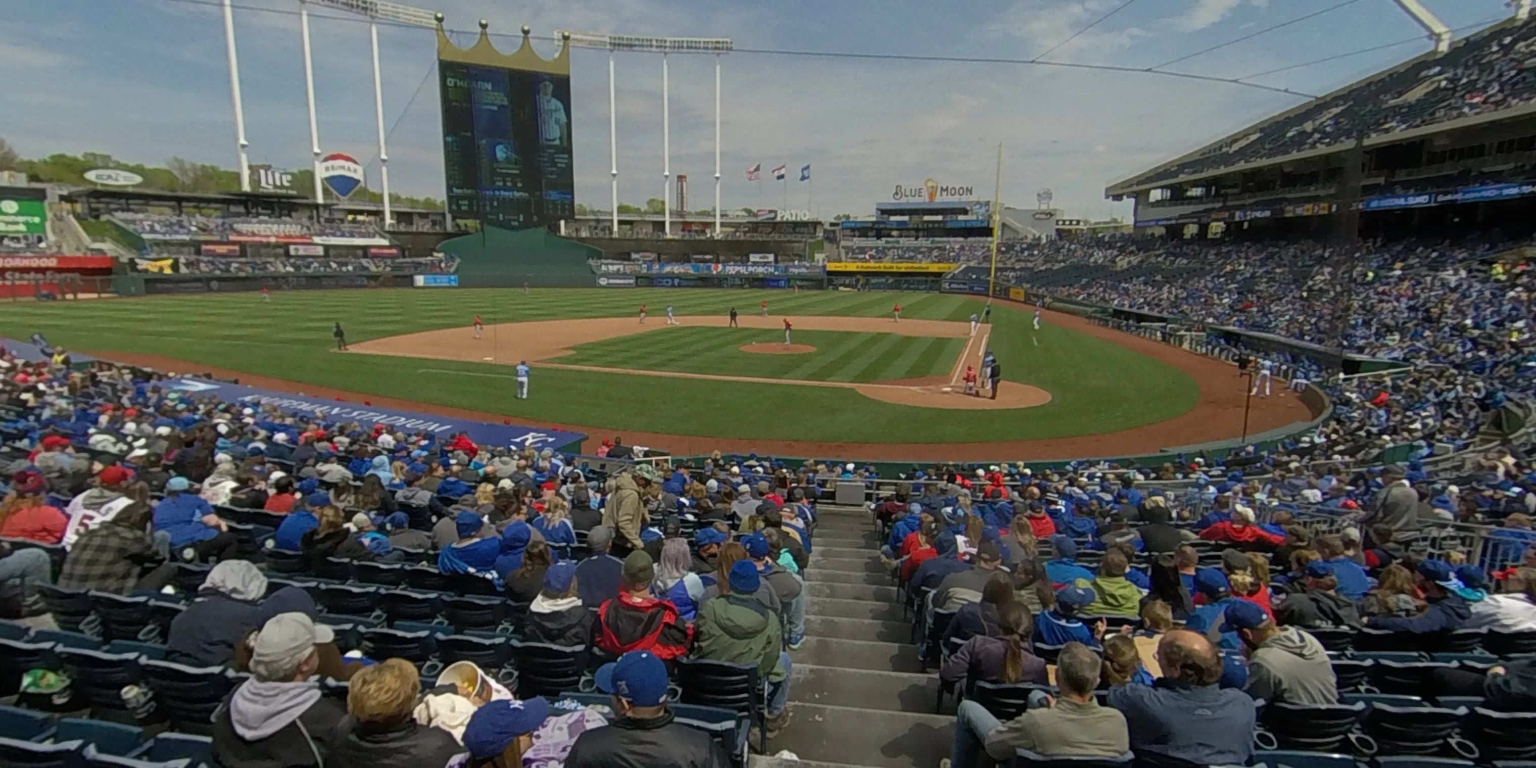 section 124 panoramic seat view - kauffman stadium