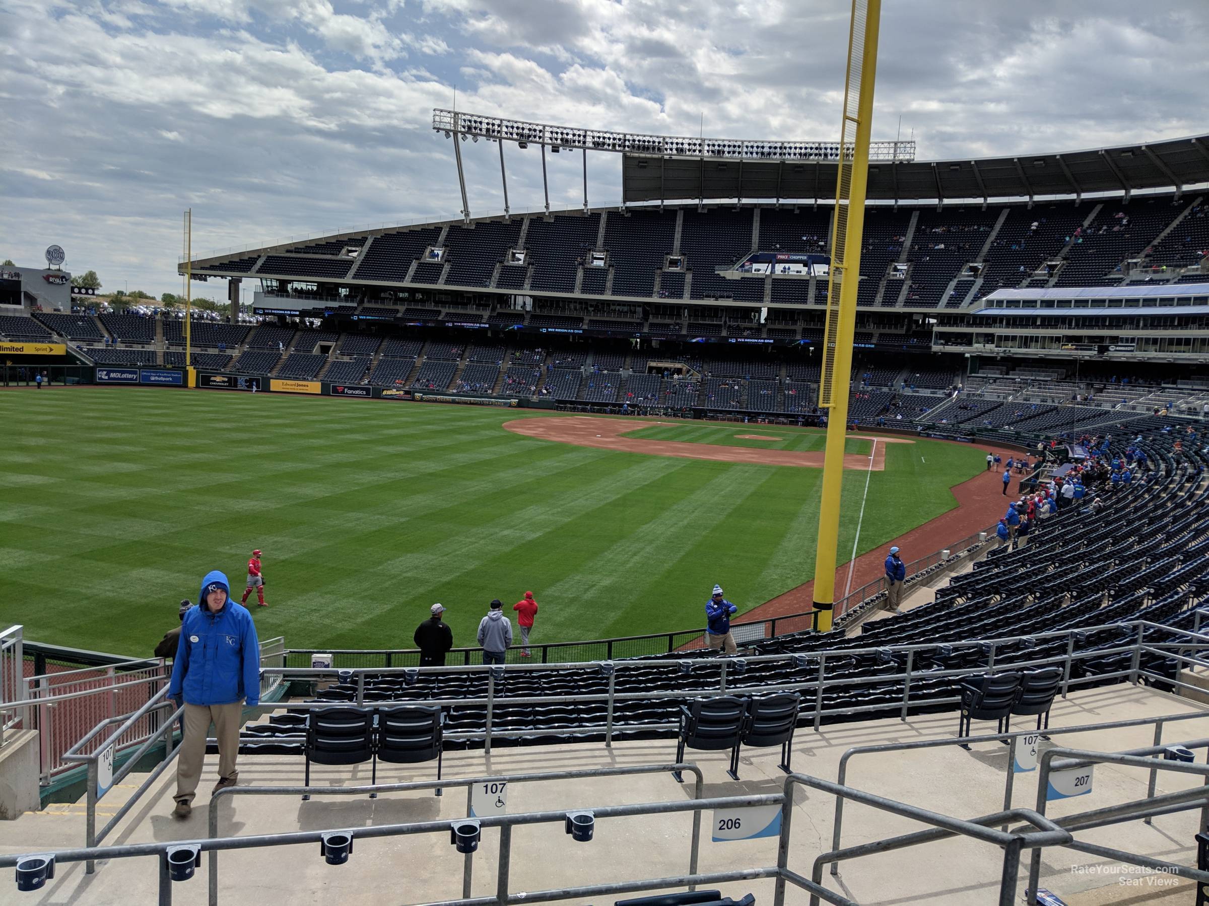 section 206, row ff seat view - kauffman stadium