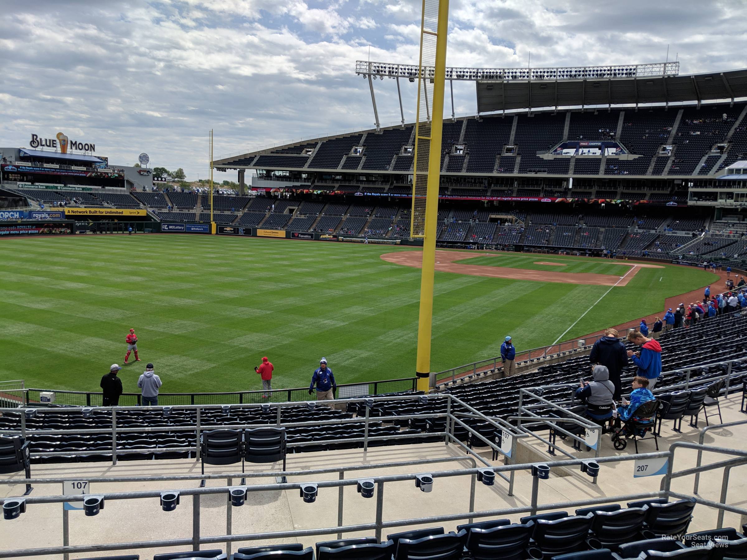 section 207, row ff seat view  - kauffman stadium