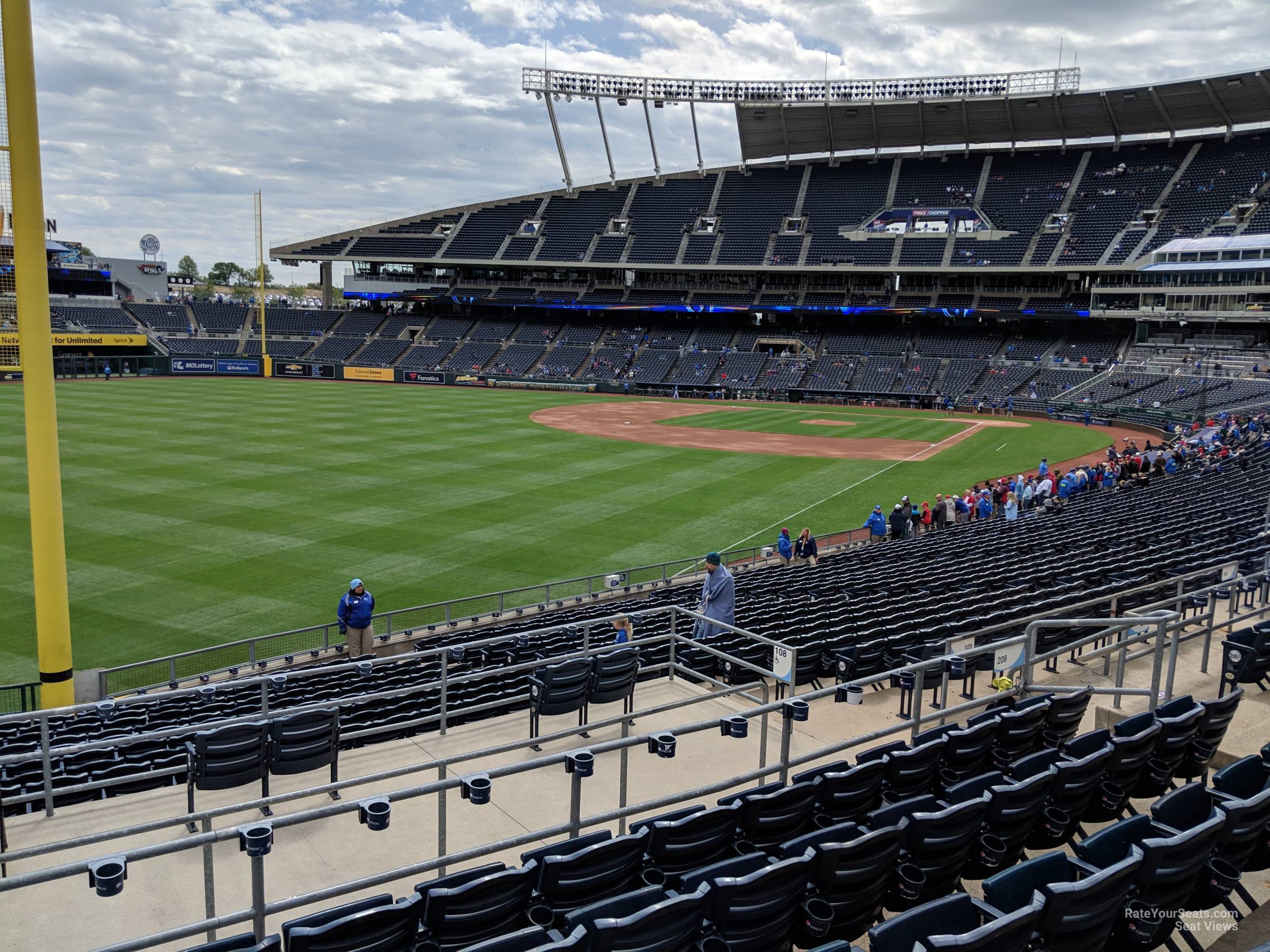section 208, row ff seat view  - kauffman stadium
