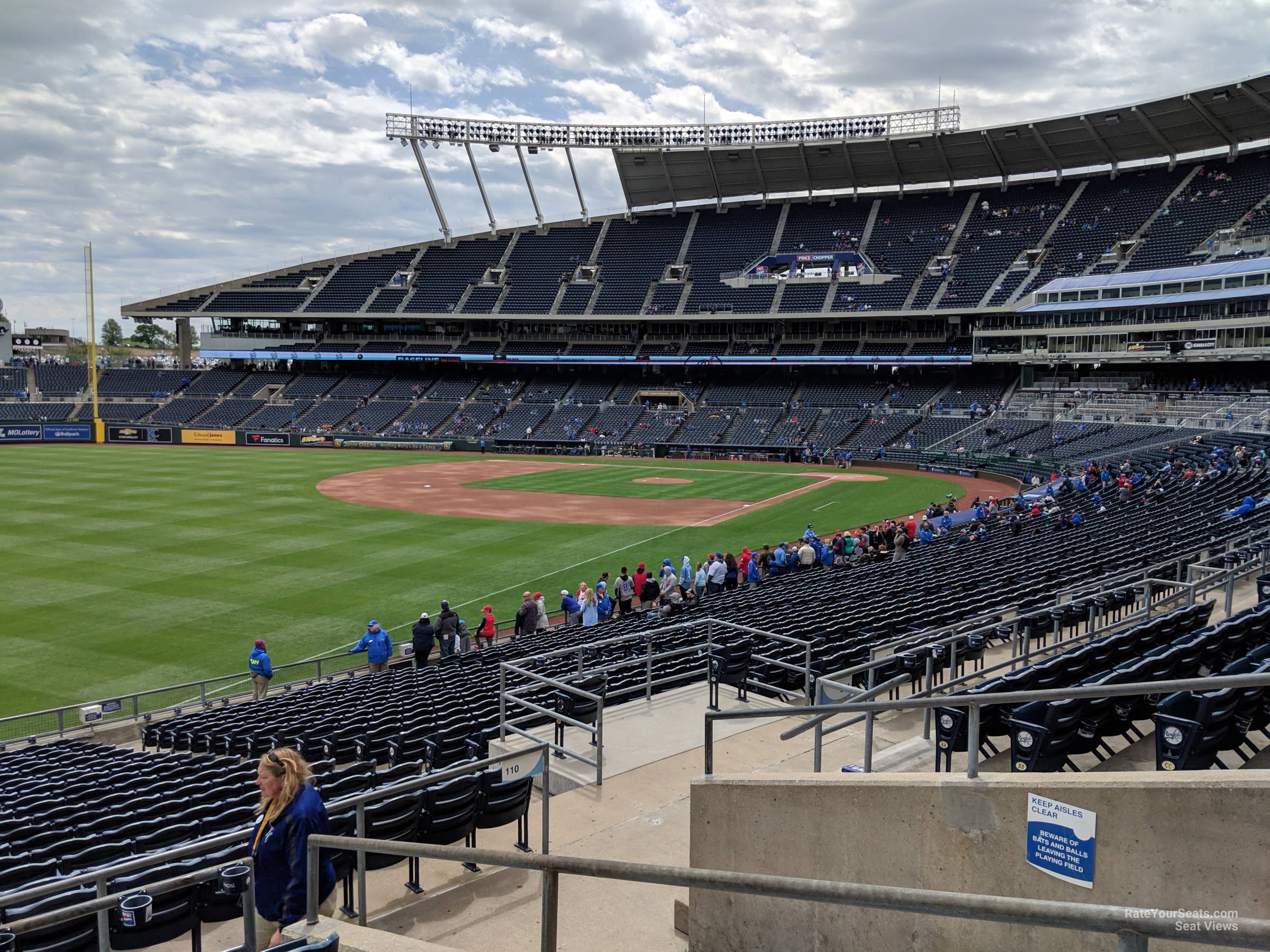 section 210, row ff seat view  - kauffman stadium