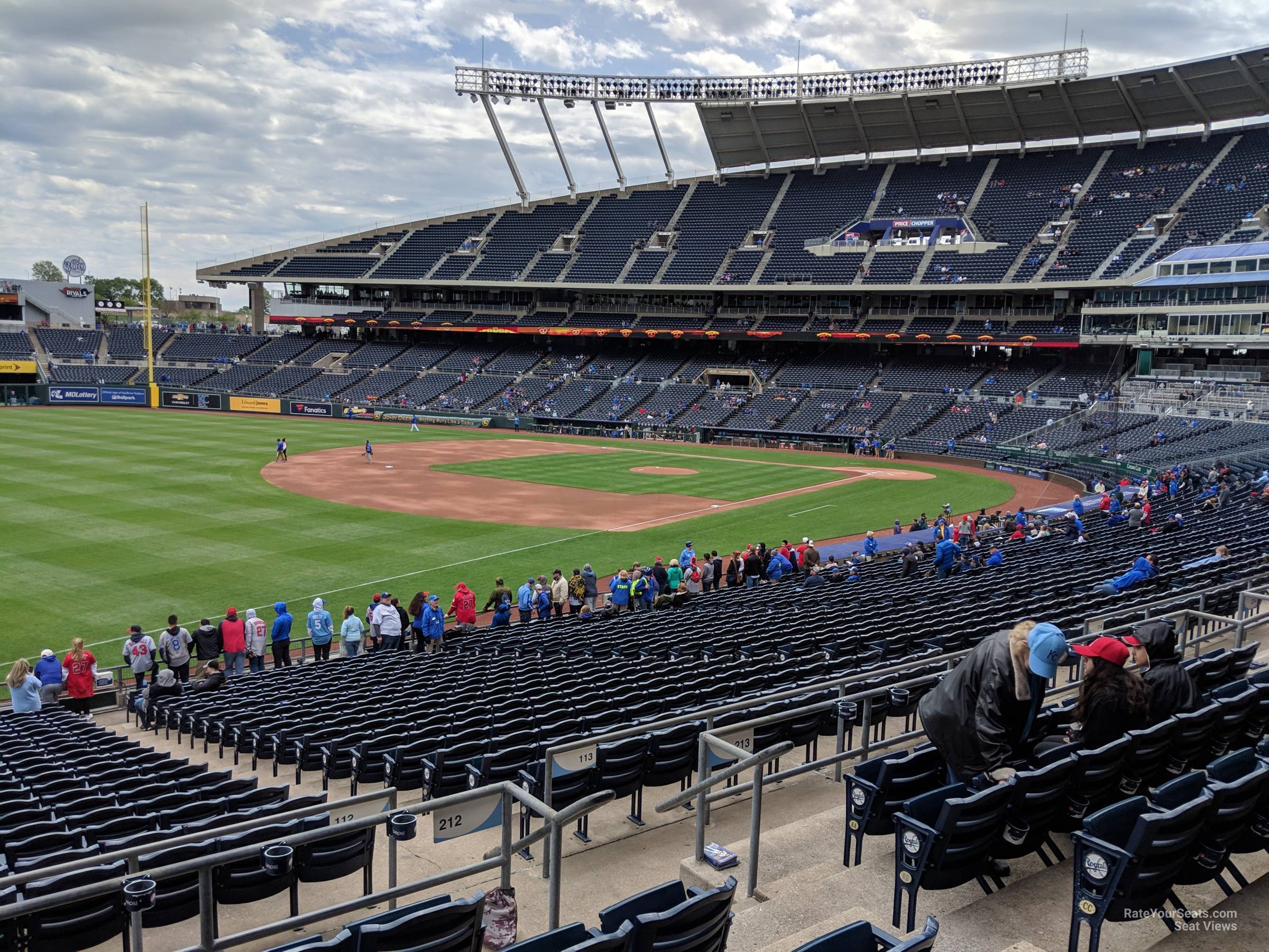 section 212, row ff seat view  - kauffman stadium