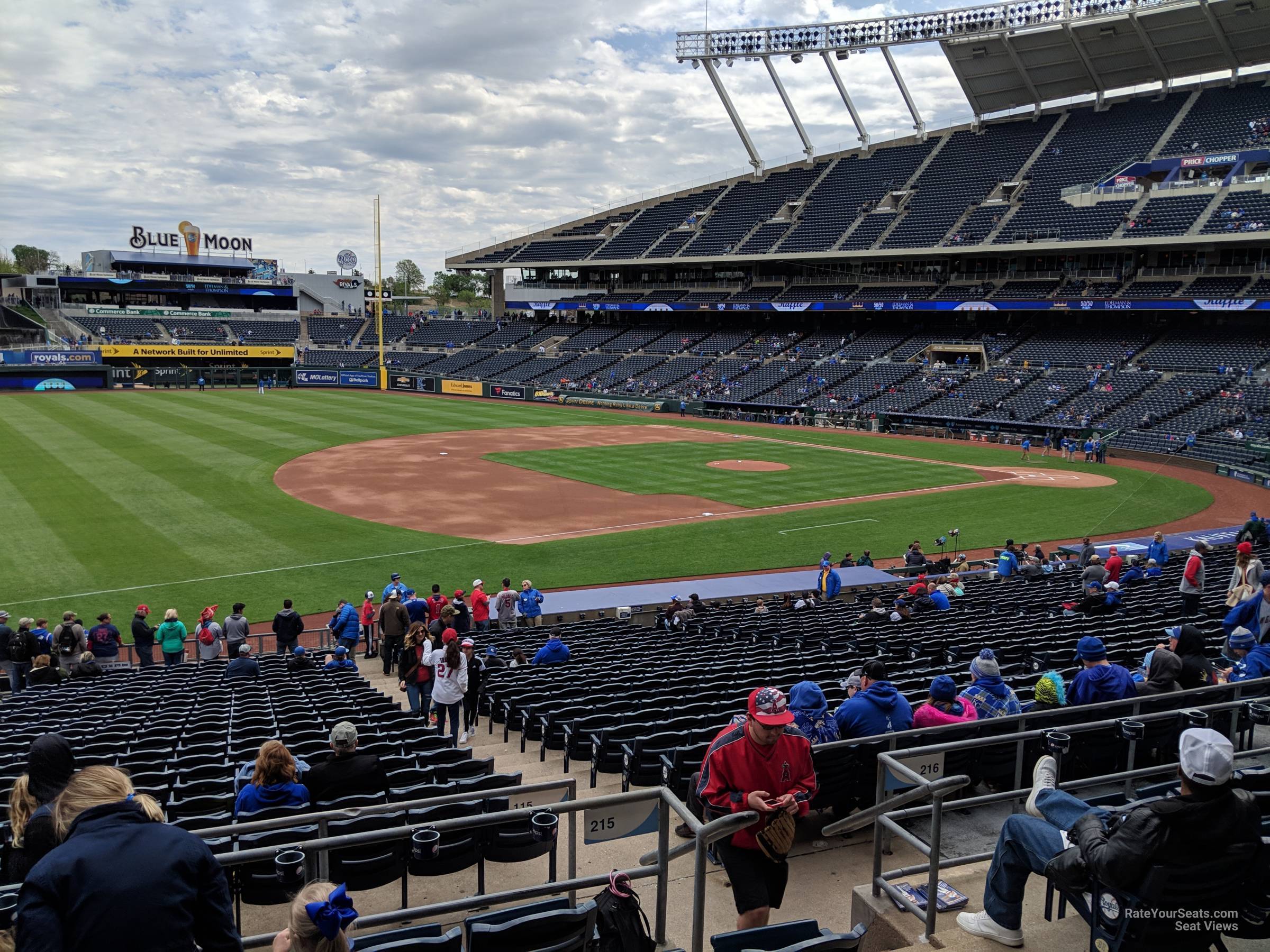 section 215, row ff seat view - kauffman stadium