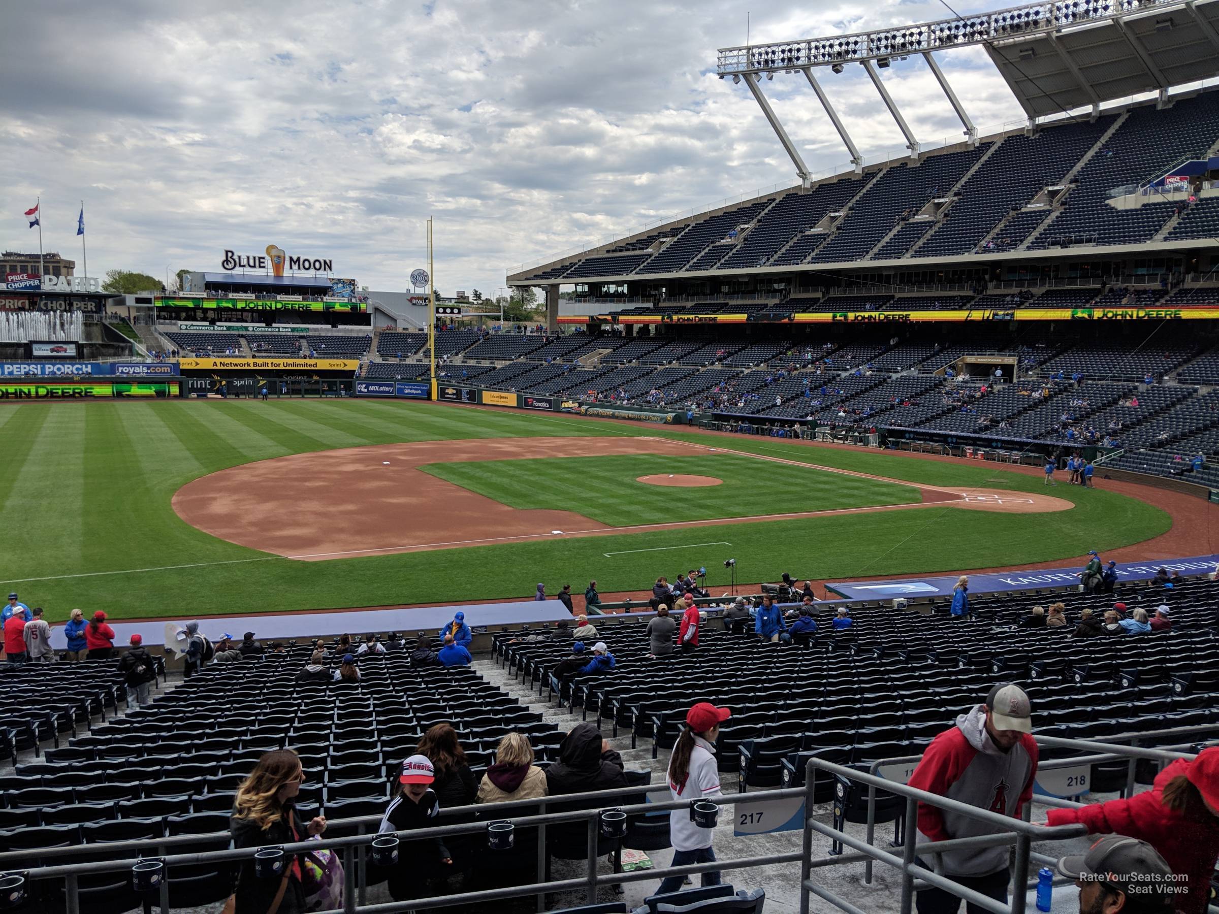 section 217, row ff seat view  - kauffman stadium