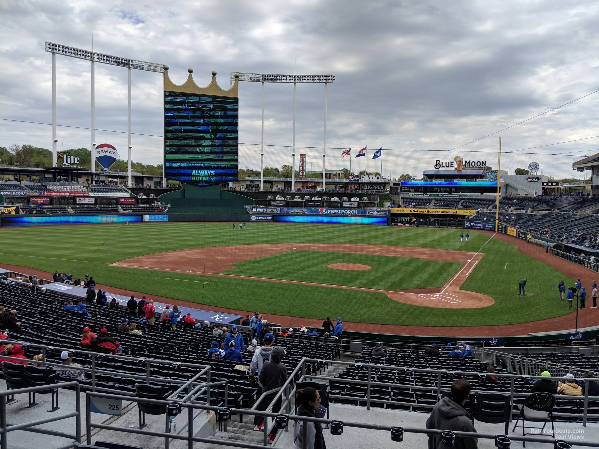 section 225, row ff seat view  - kauffman stadium
