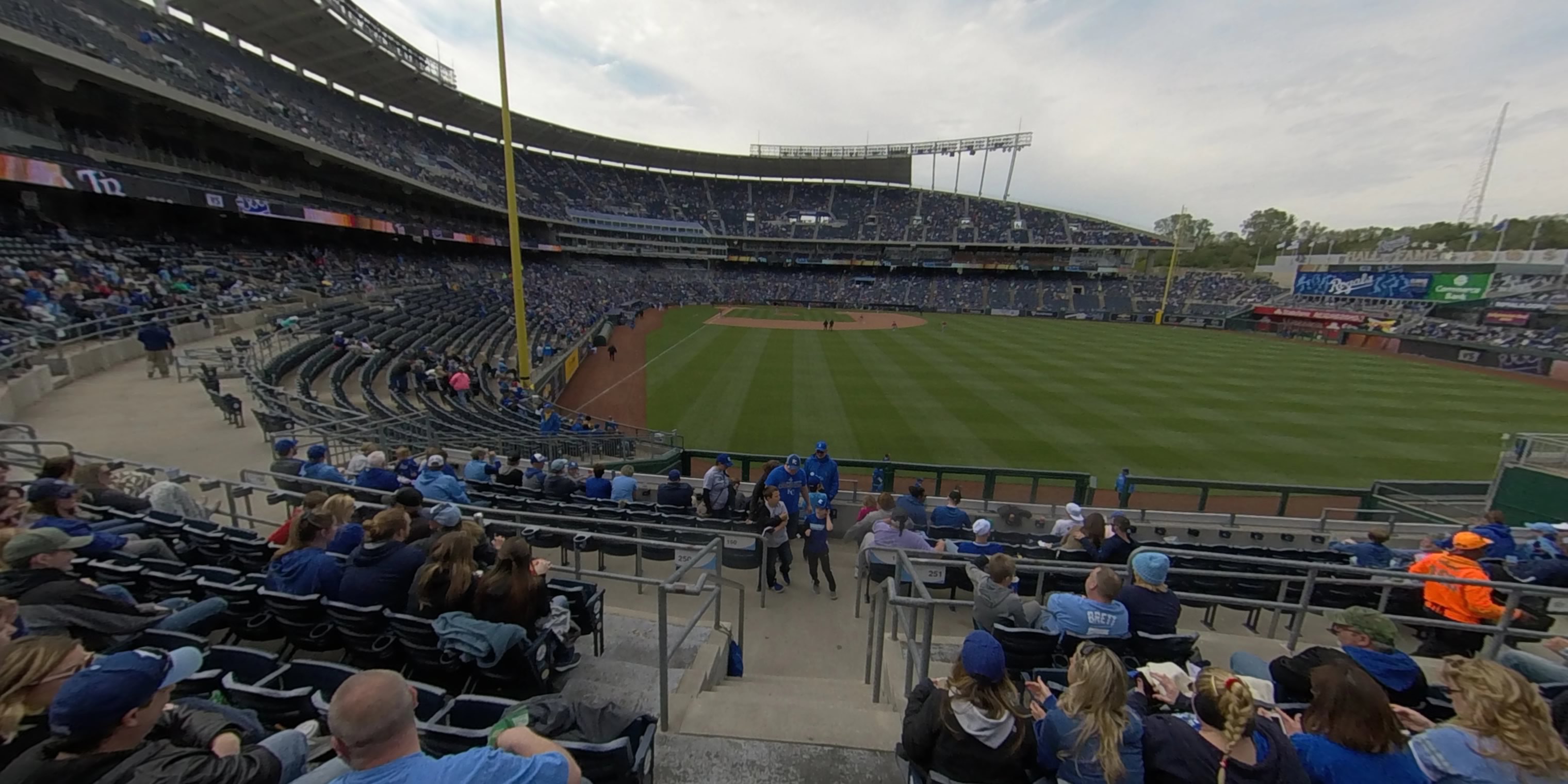 section 250 panoramic seat view - kauffman stadium