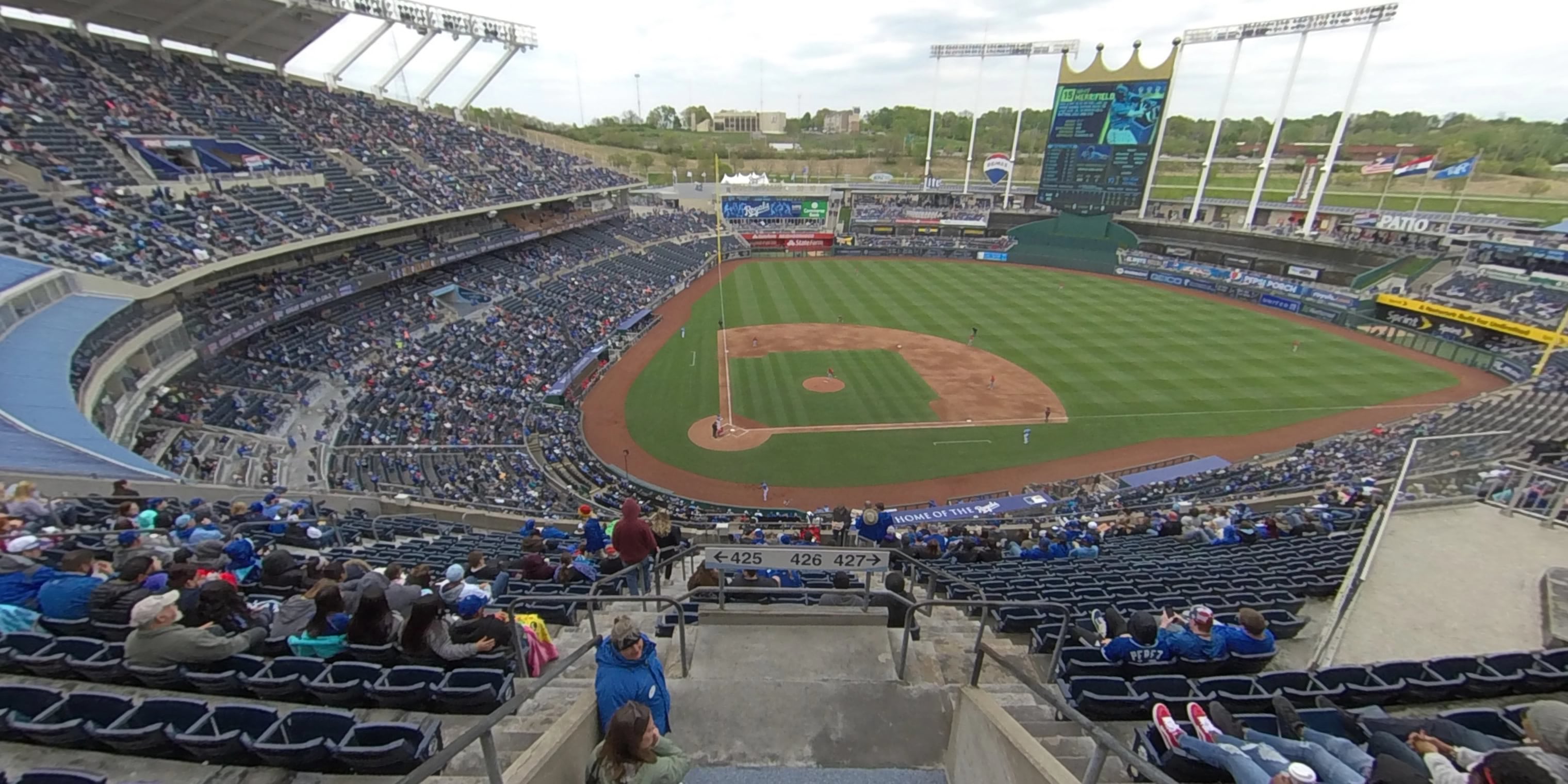 section 425 panoramic seat view - kauffman stadium