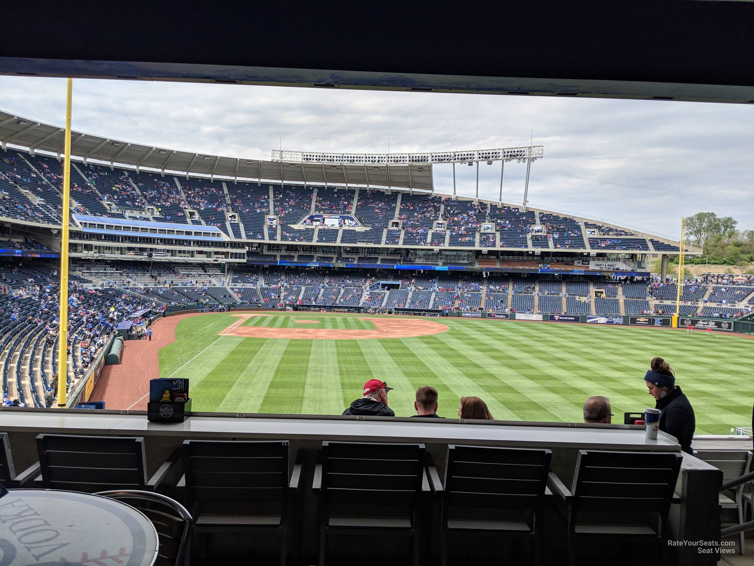 rivals tables seat view  - kauffman stadium