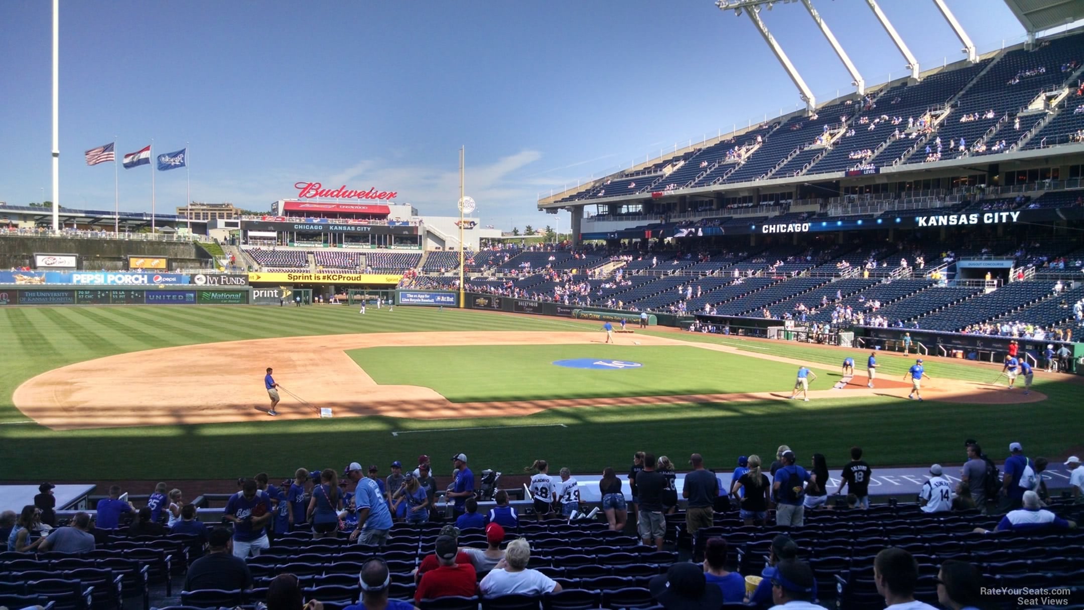 section 119, row s seat view  - kauffman stadium