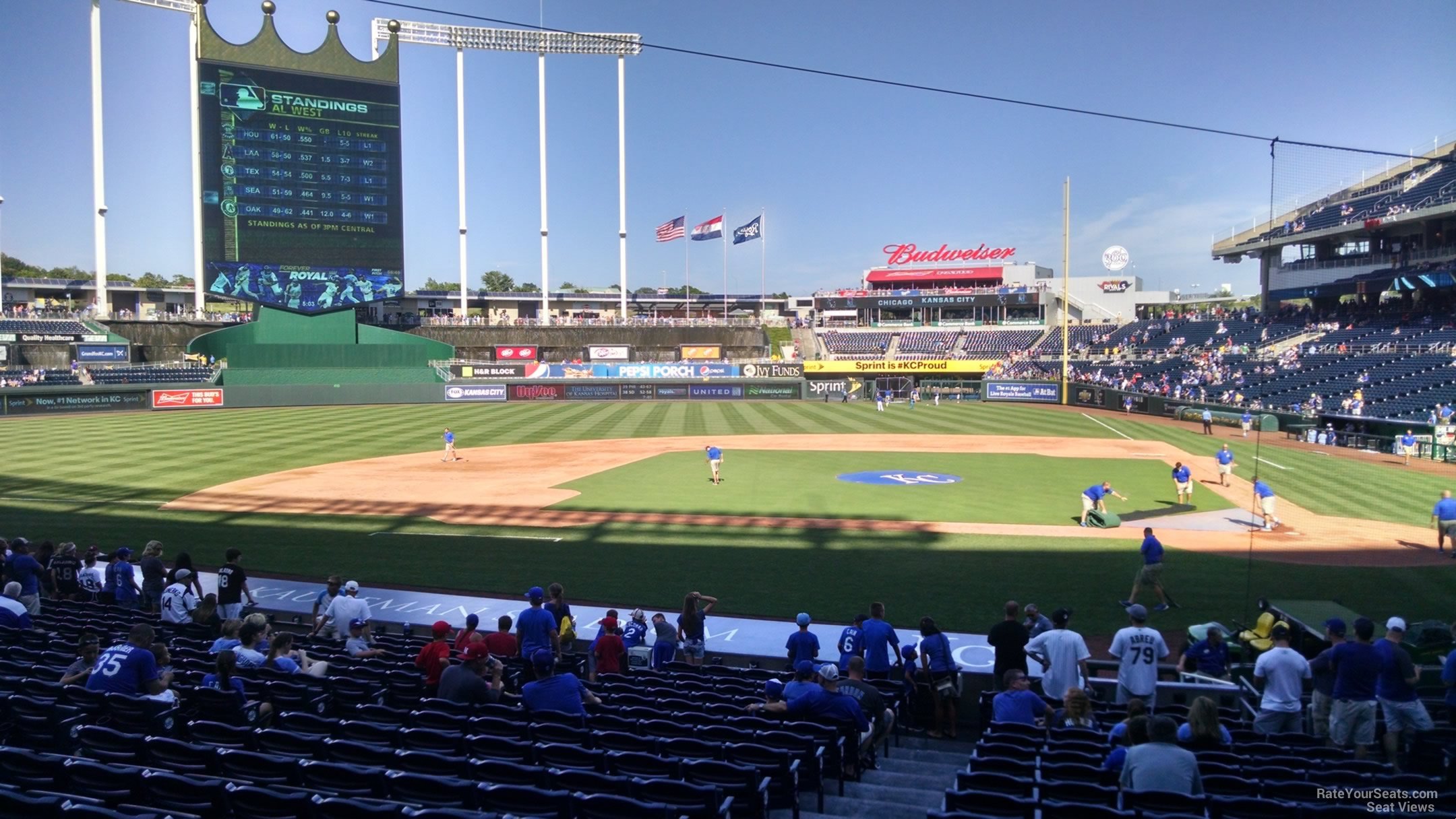 section 123, row s seat view  - kauffman stadium