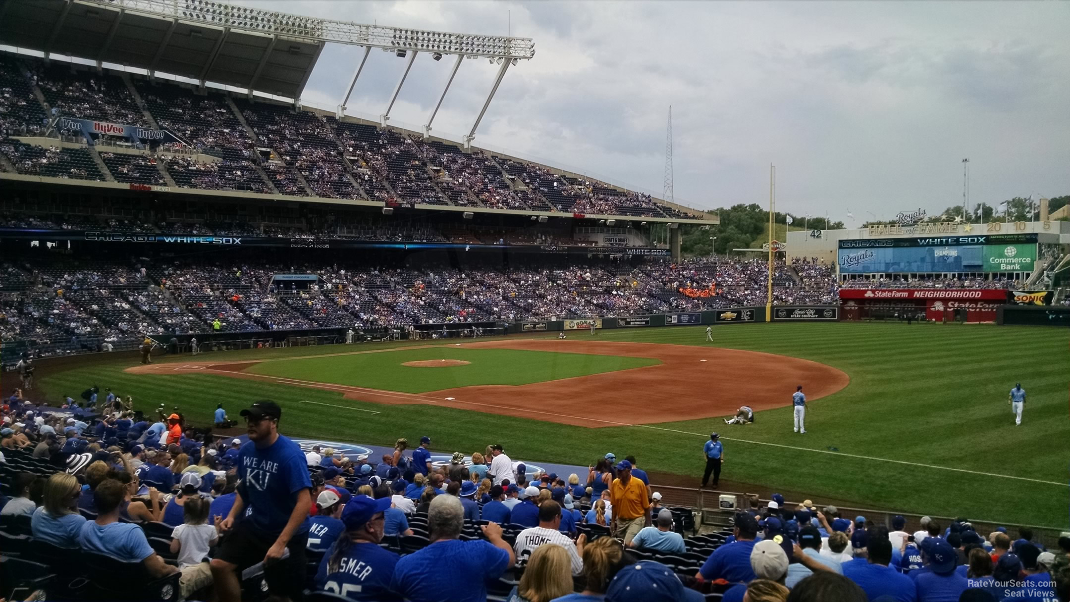 section 140, row v seat view  - kauffman stadium