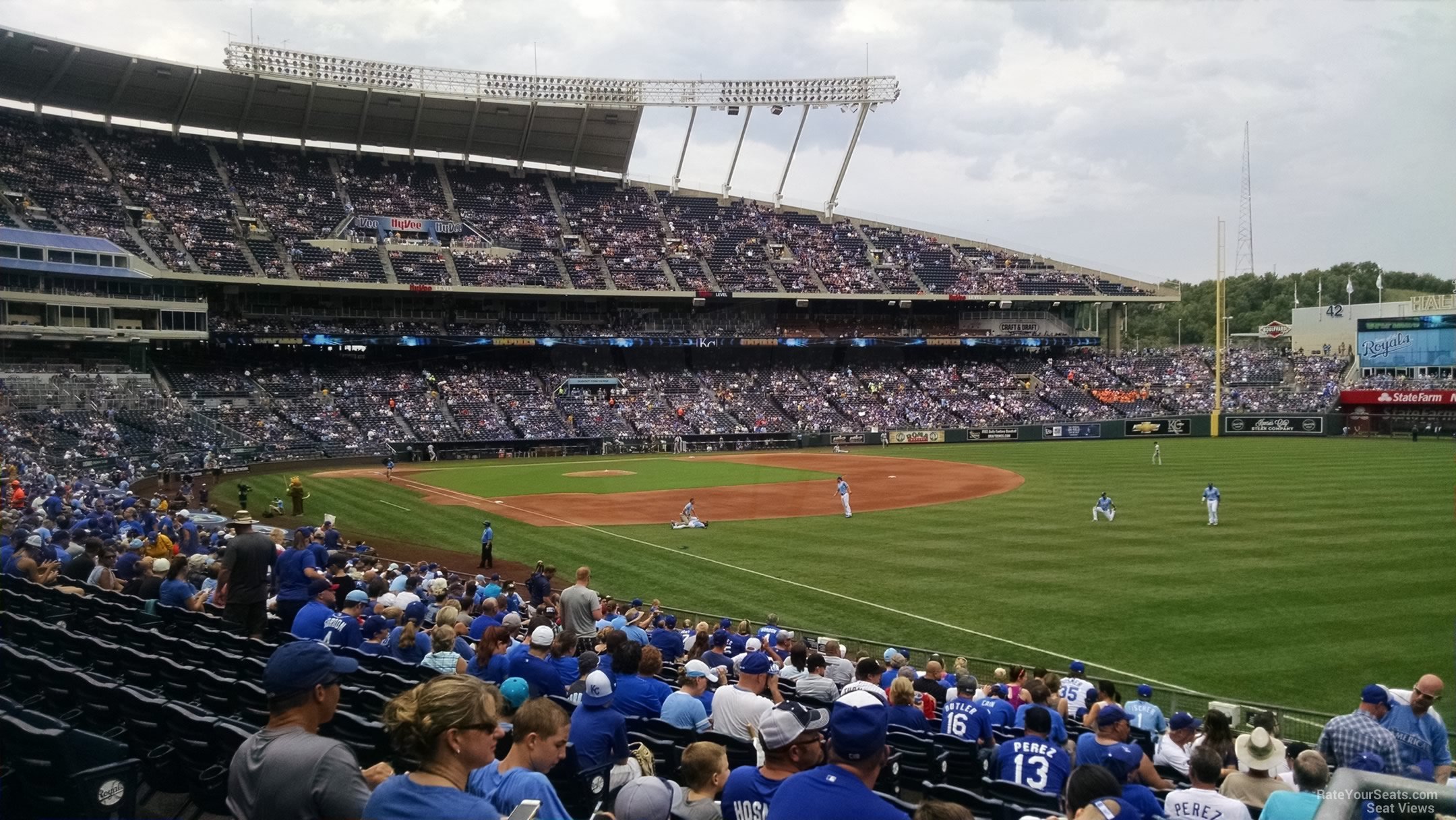 section 144, row v seat view  - kauffman stadium