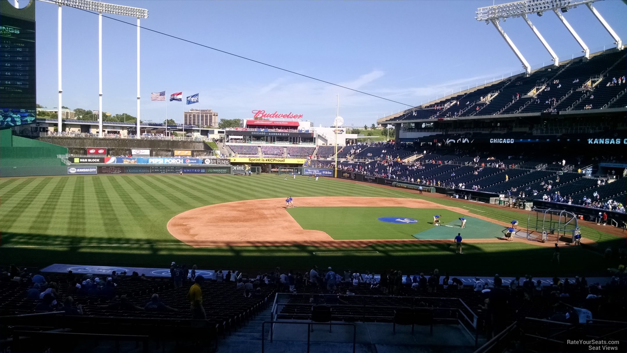 section 219, row nn seat view  - kauffman stadium