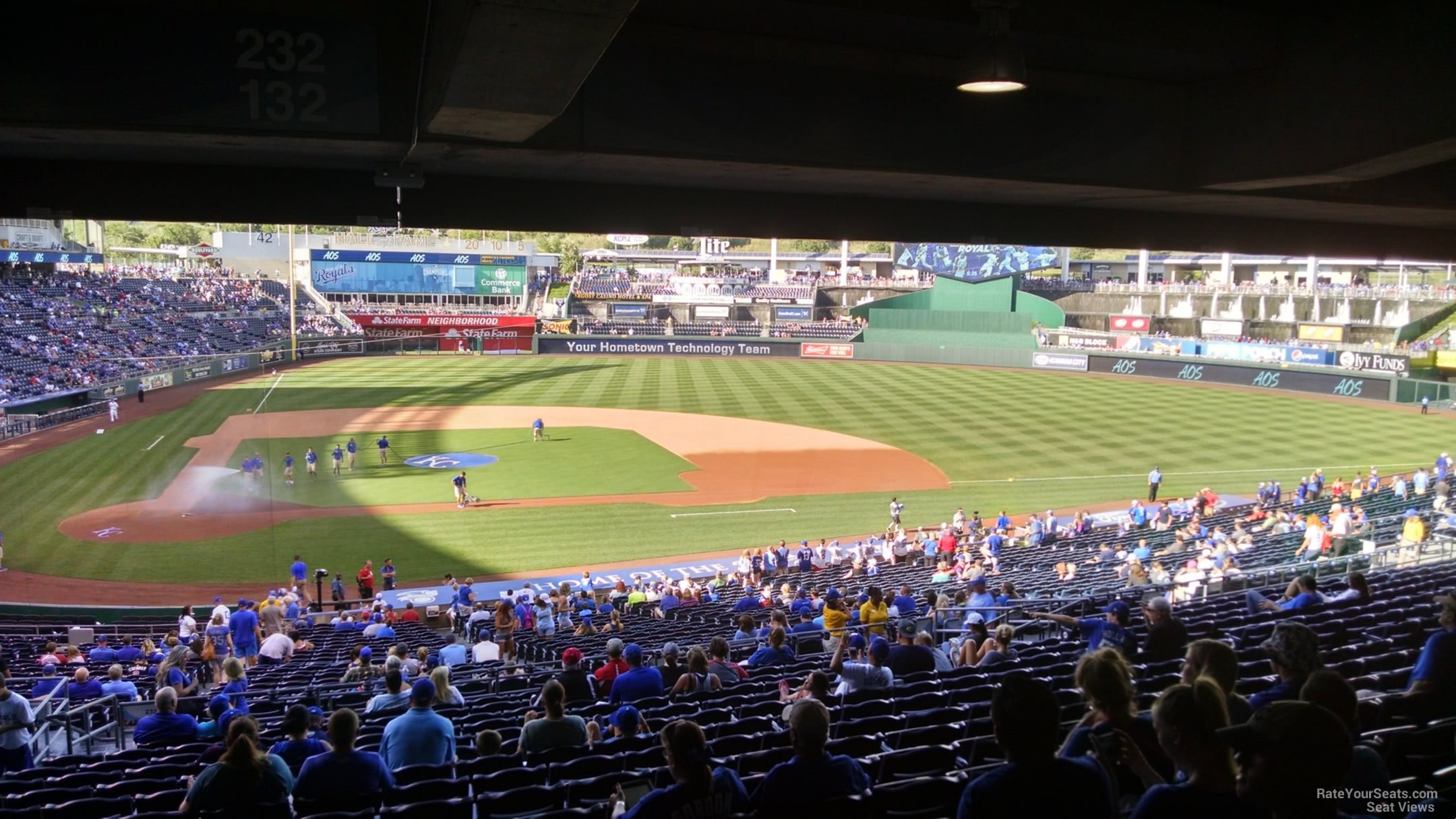 section 232, row tt seat view  - kauffman stadium