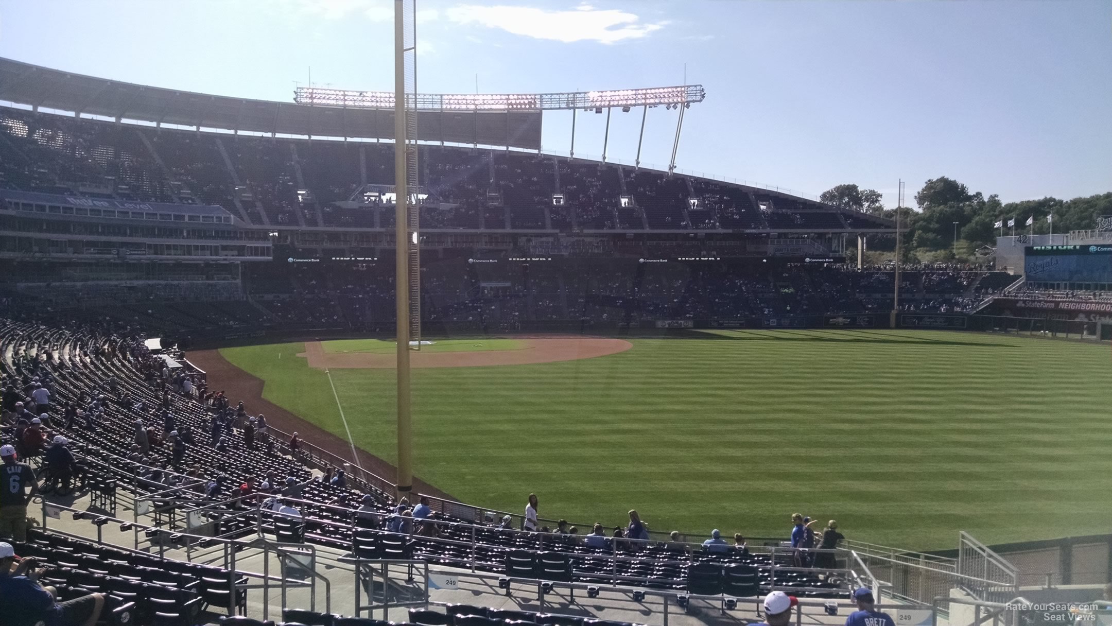 section 249, row ll seat view  - kauffman stadium