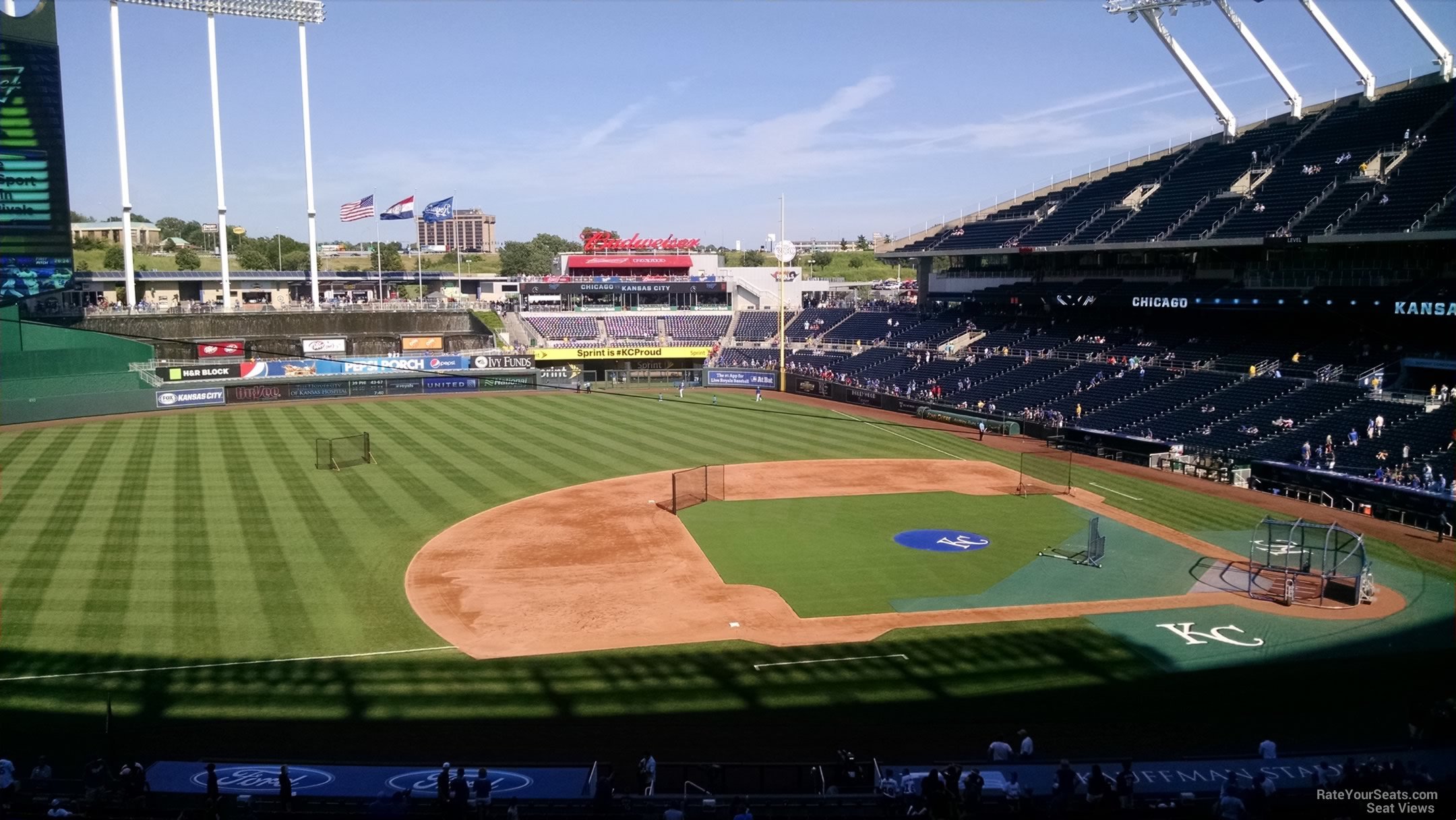 section 305, row g seat view  - kauffman stadium