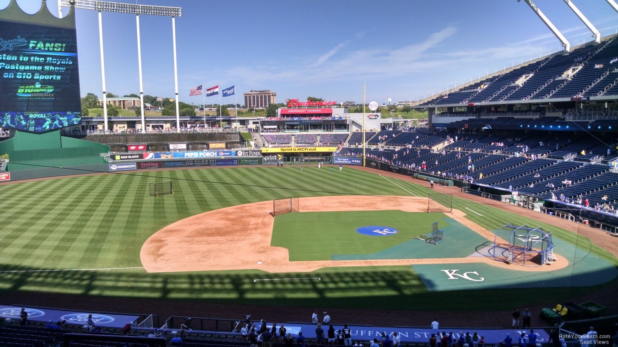 section 307, row g seat view  - kauffman stadium